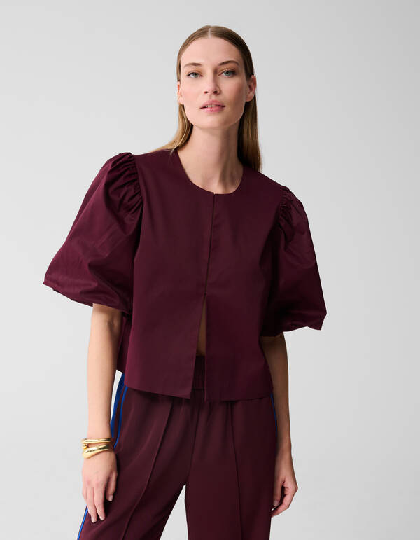 Puffbluse Dunkelrot SHOEBY WOMEN