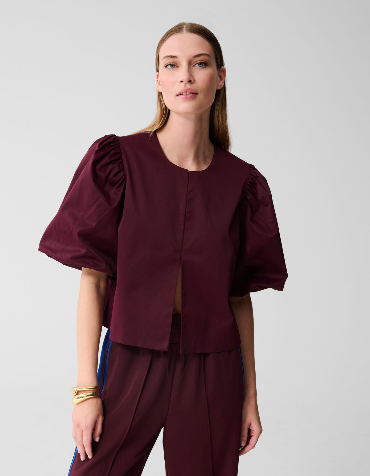 Puffbluse Dunkelrot SHOEBY WOMEN