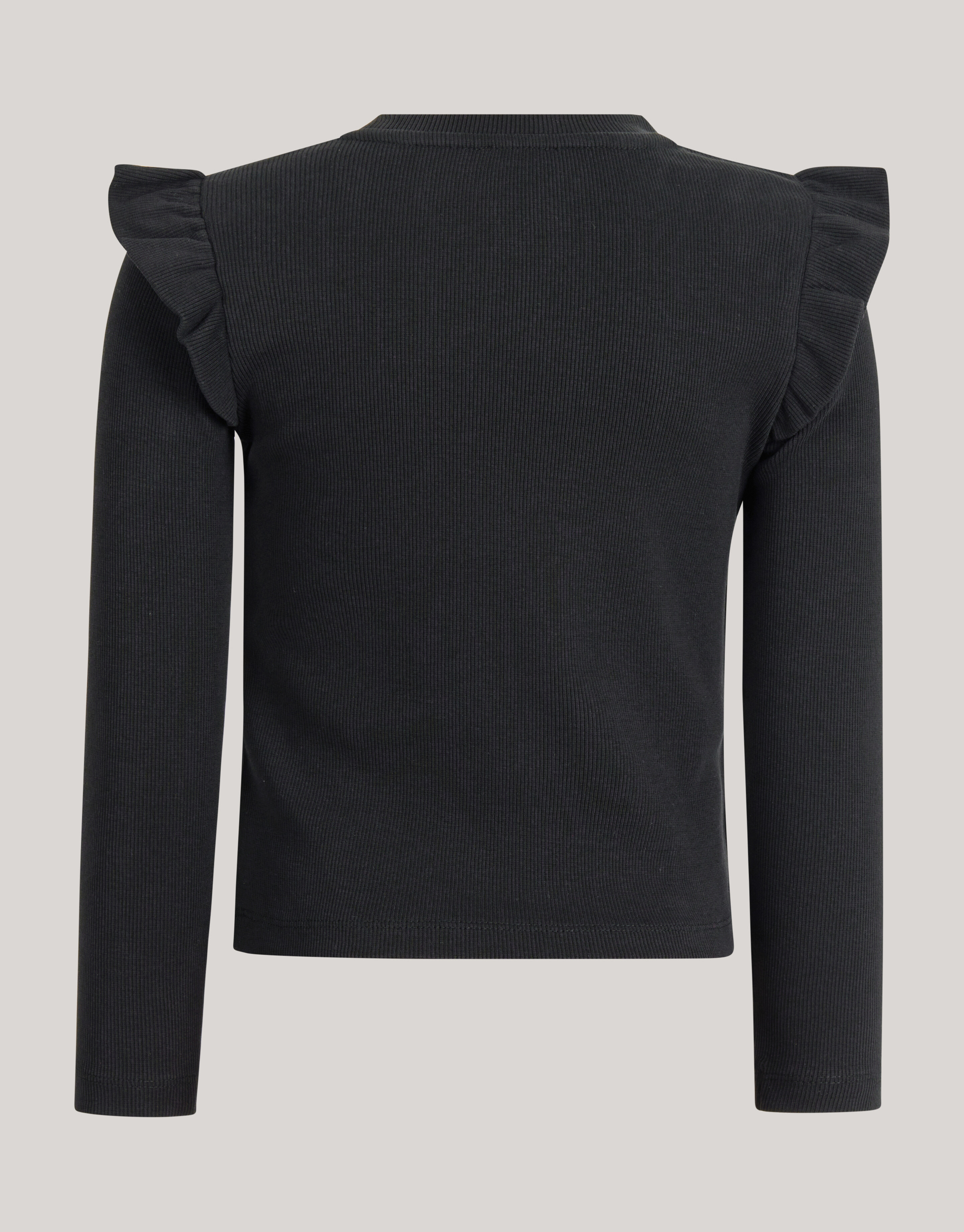 Langärmeliges Top mit Rüschenbesatz Schwarz SHOEBY GIRLS
