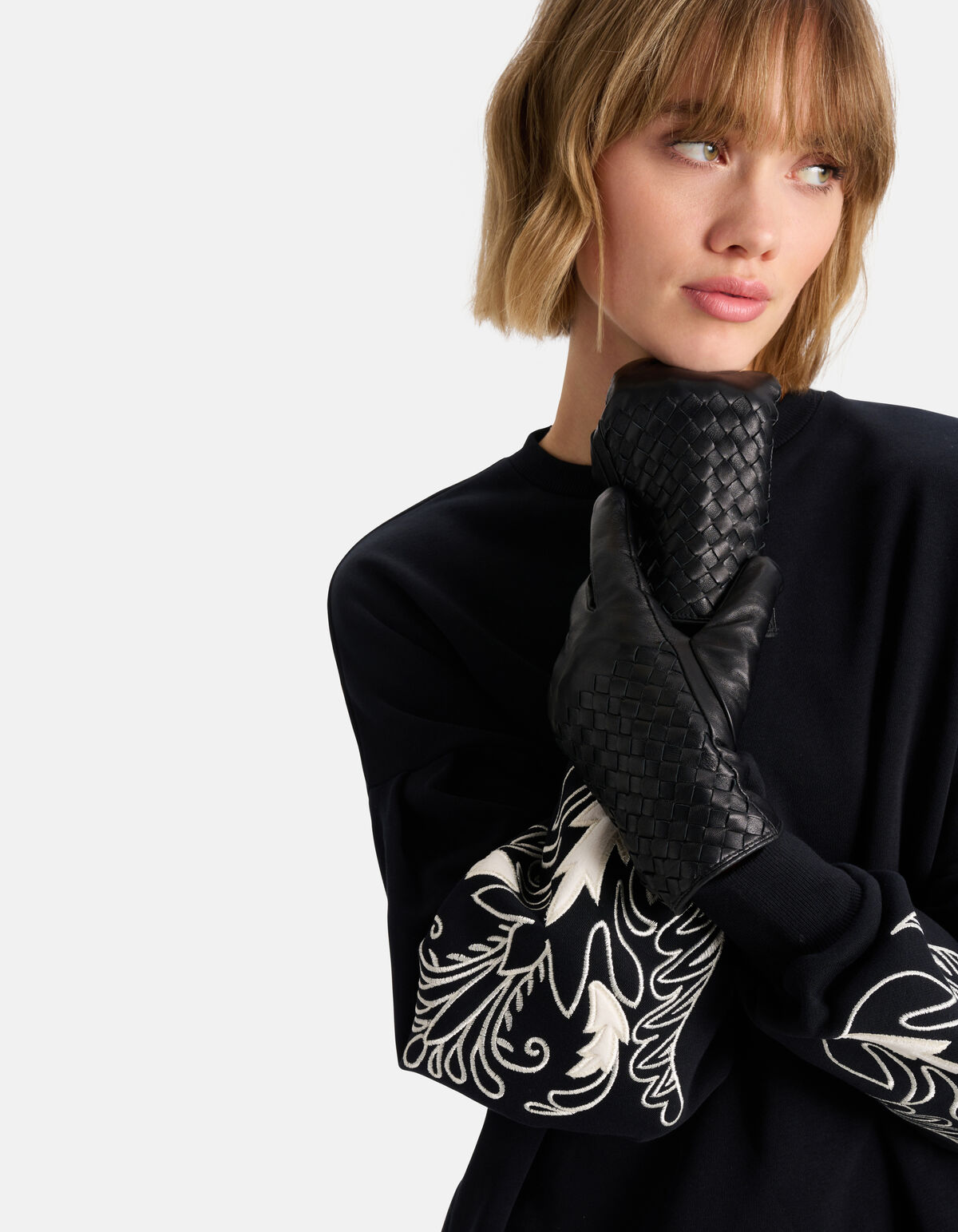 Geflochtene Handschuhe Schwarz SHOEBY ACCESSOIRES