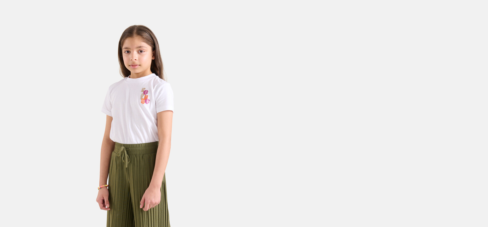 Glitzer-T-Shirt in lockerer Passform Weiß SHOEBY GIRLS