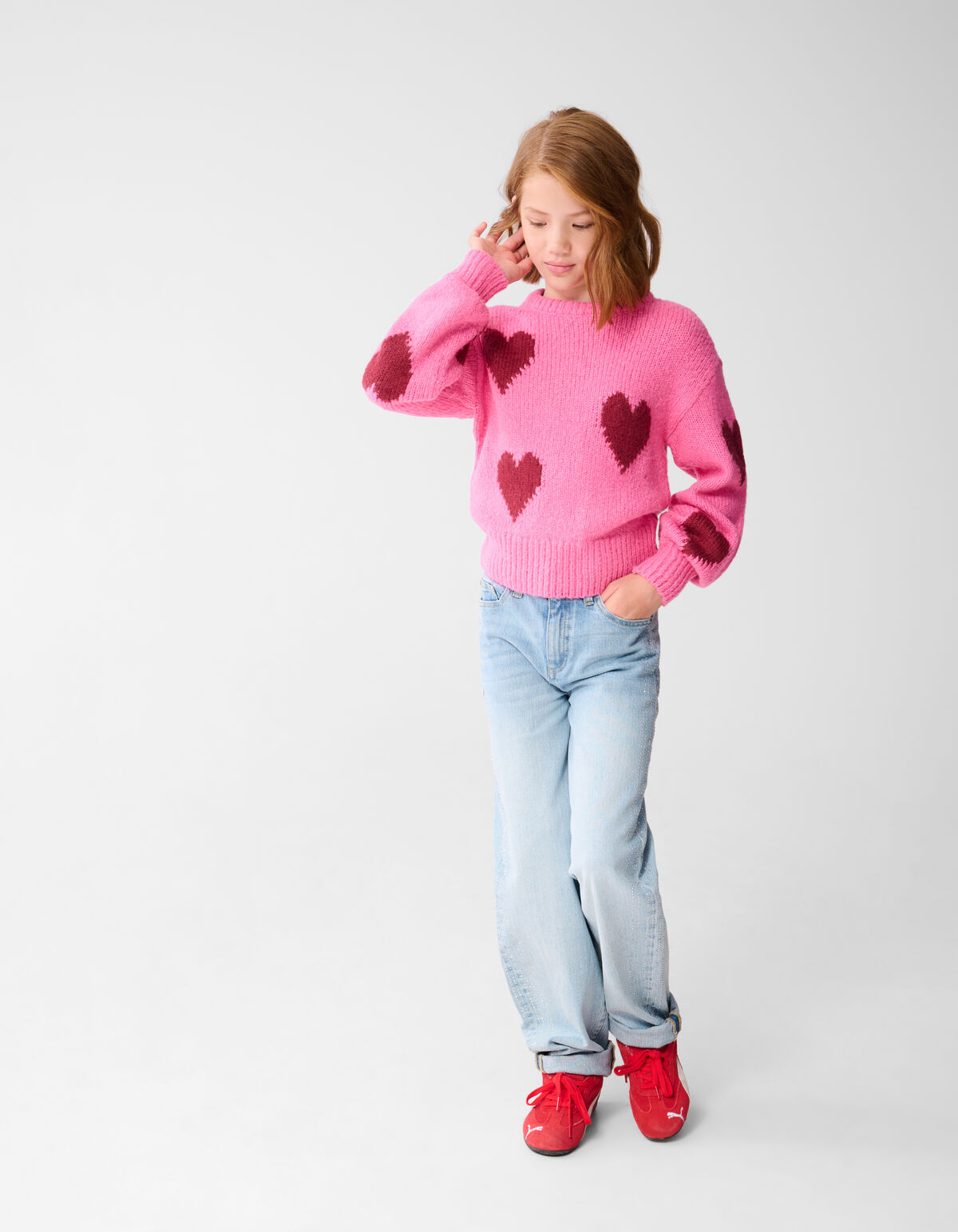 Pullover mit Herz-Artwork Rosa SHOEBY GIRLS