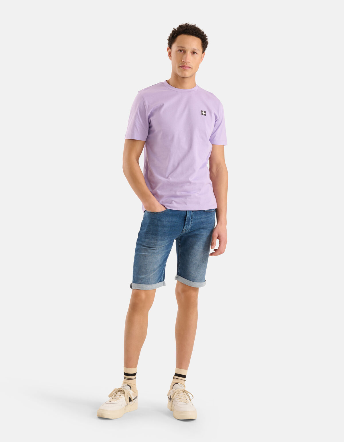 Glitzer-T-Shirt Hellviolett SHOEBY MEN