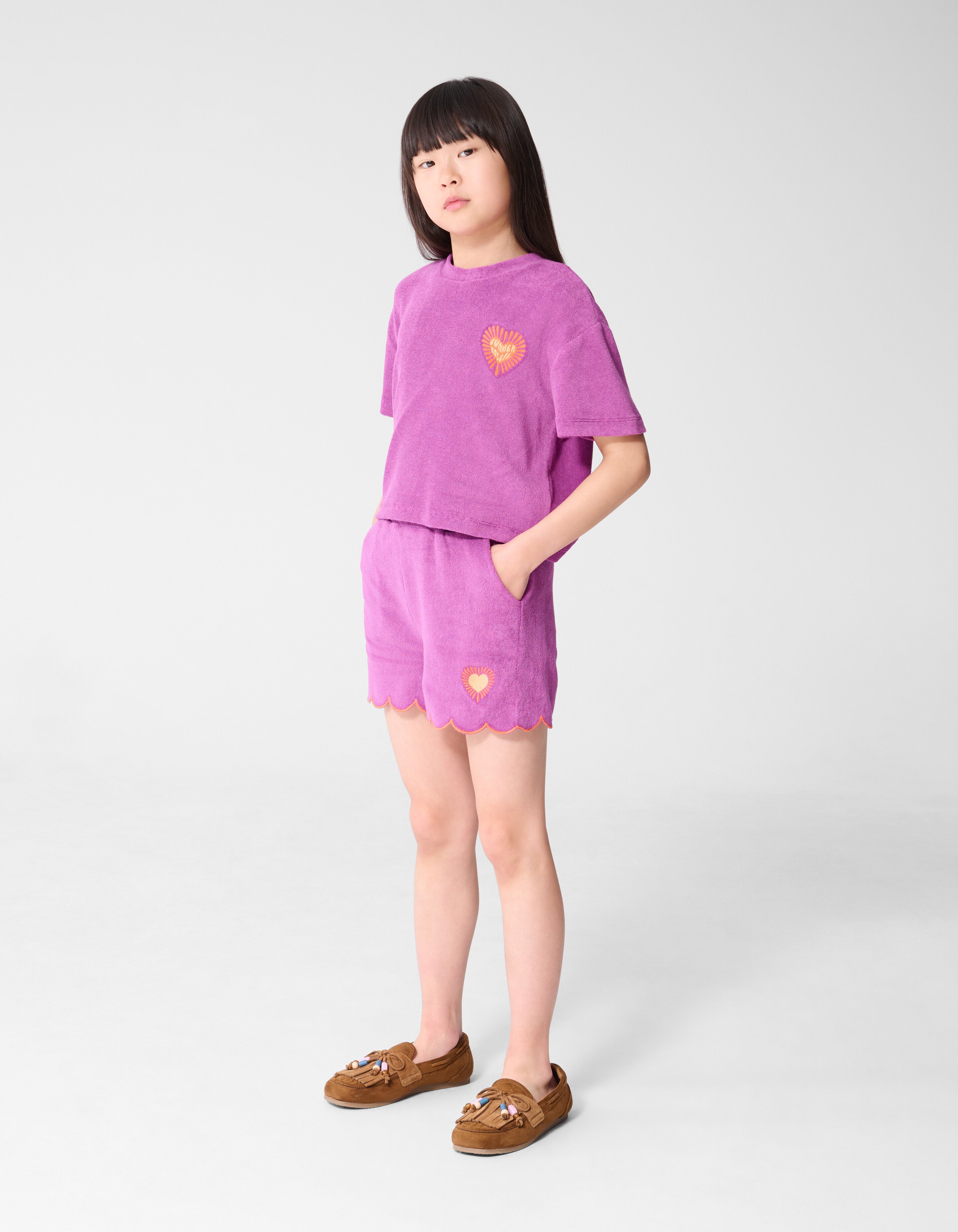 Frottee-Top mit Herz Lila SHOEBY GIRLS