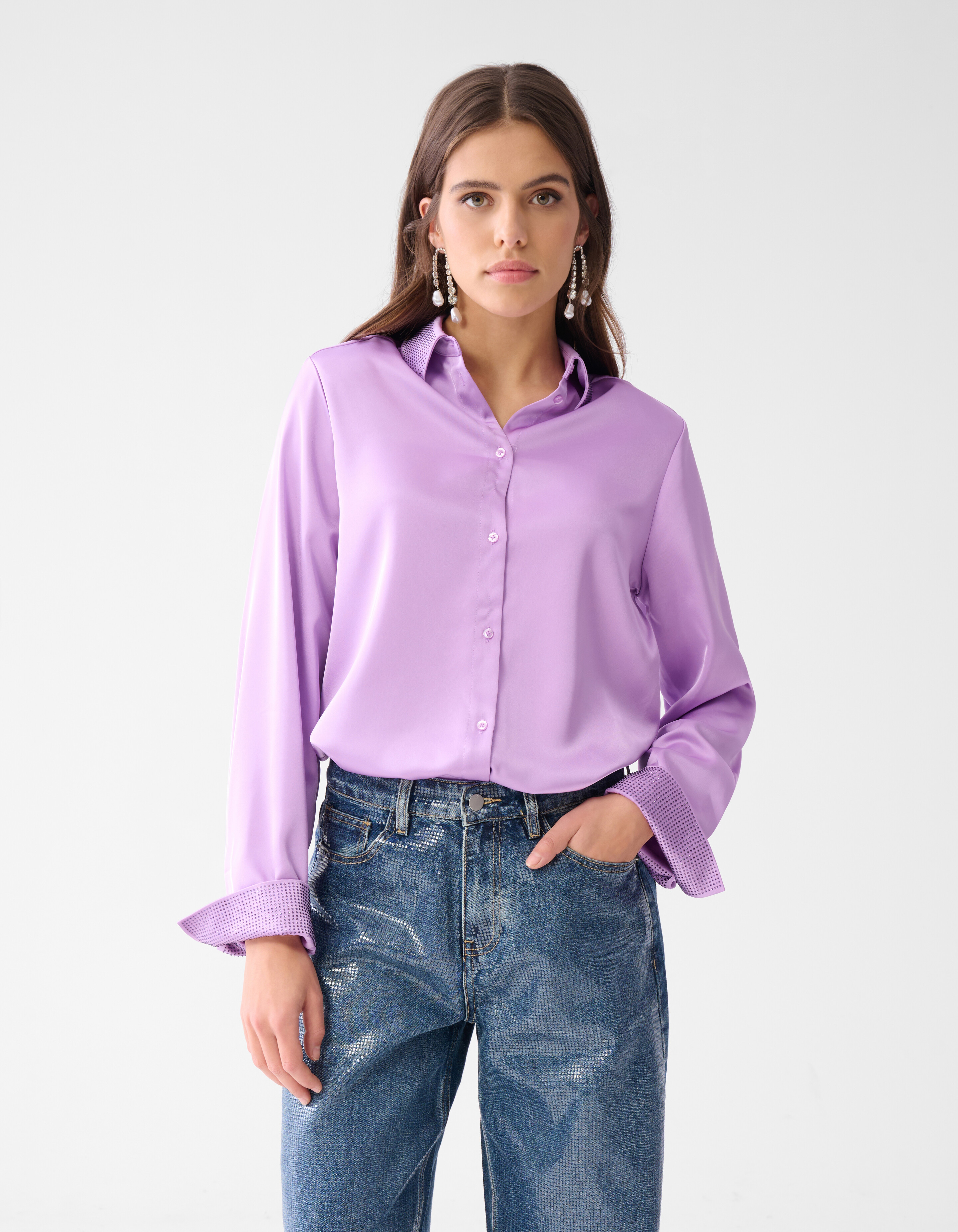 Satinbluse Hellviolett By Lizzy SHOEBY WOMEN