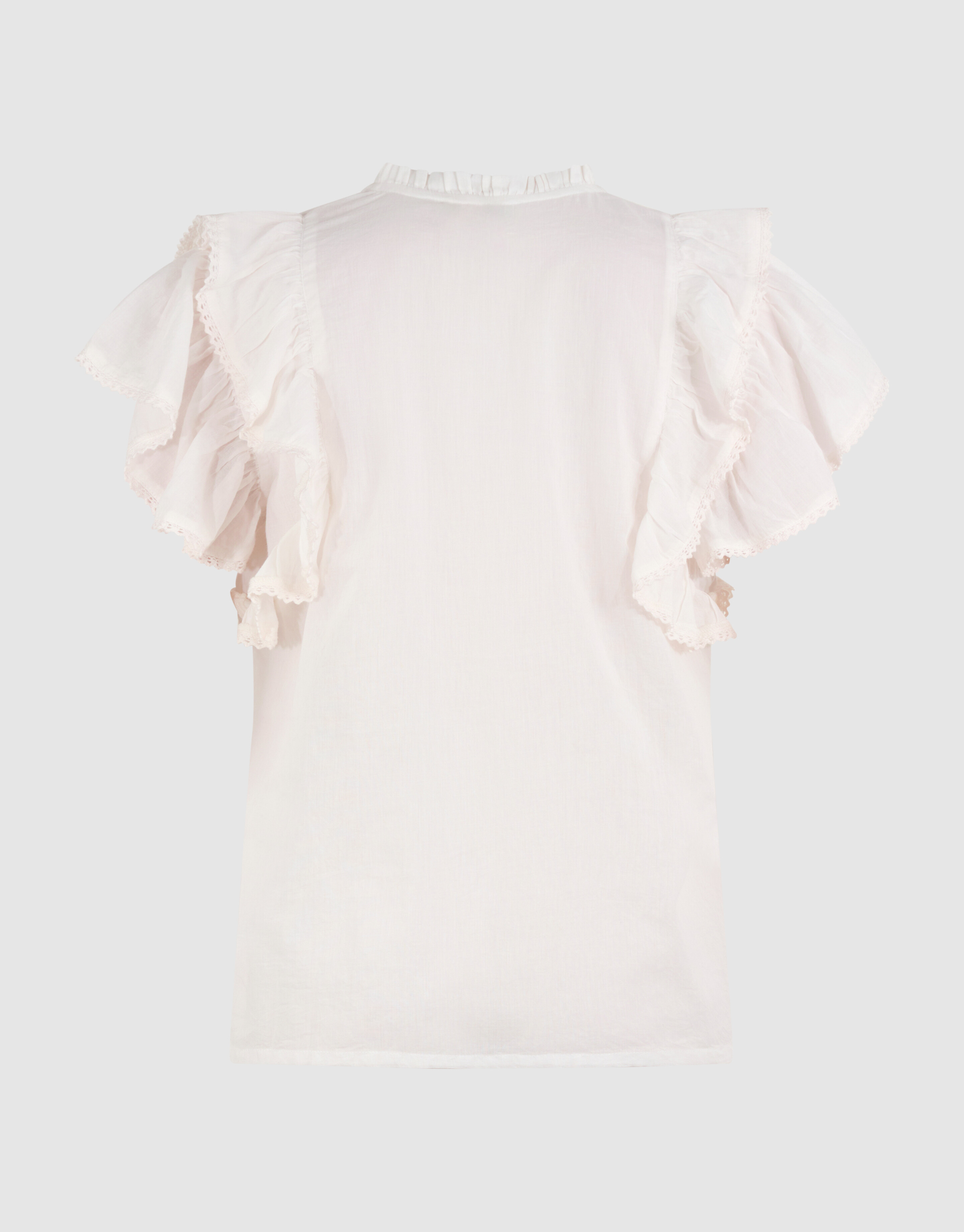 Kanten R&uuml;schen Top Wei&szlig; SHOEBY WOMEN