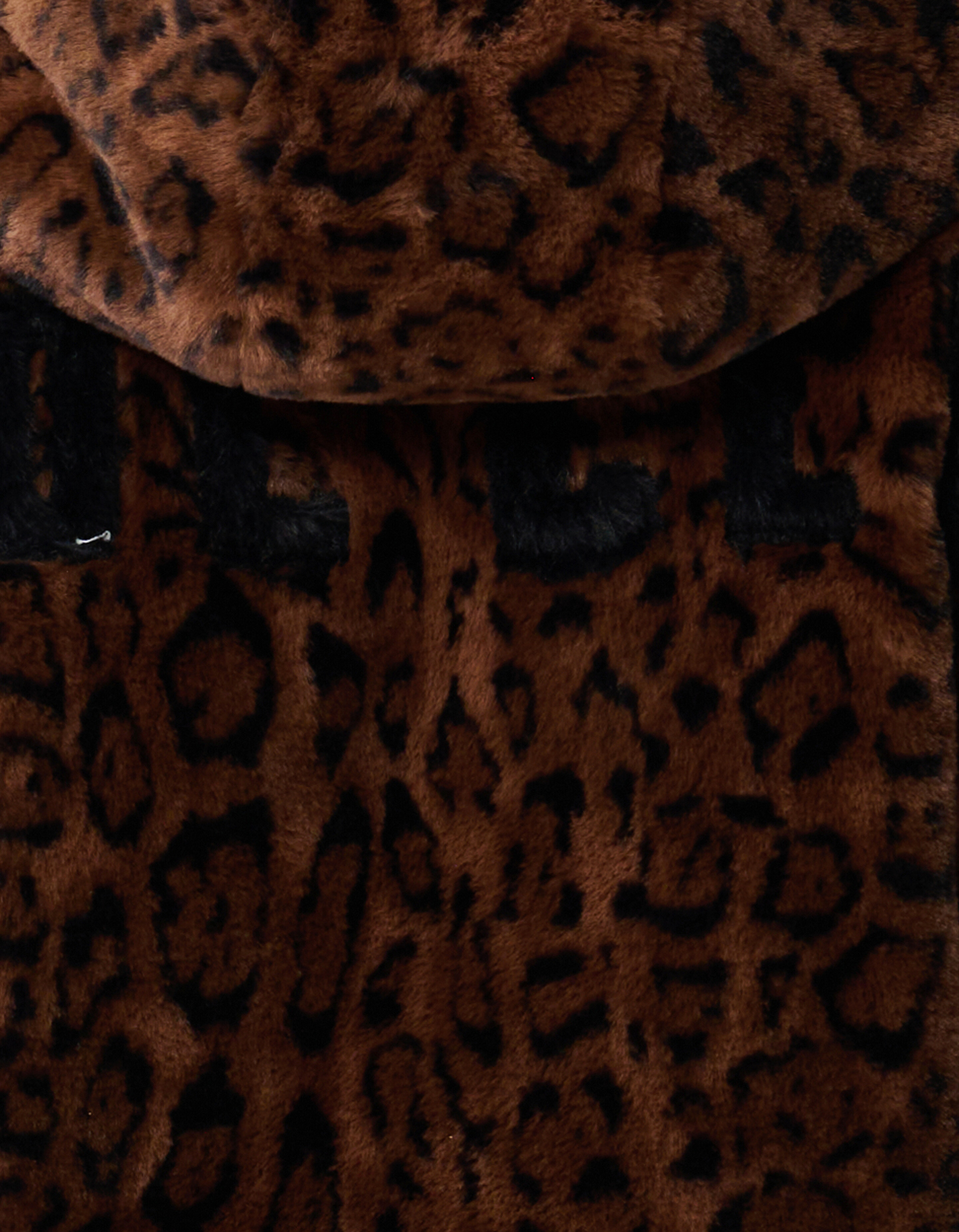 Pelz Leopard Jacke Braun SHOEBY GIRLS