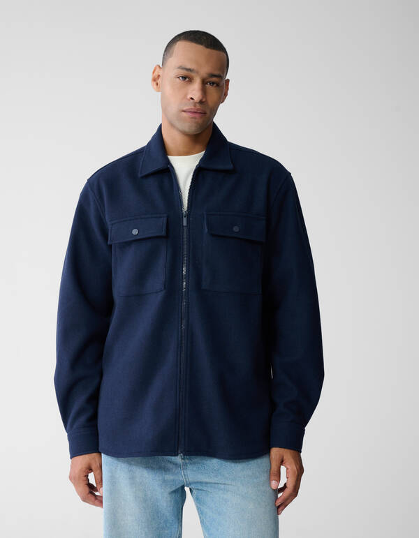 Weiches Zip-Overshirt Dunkelblau SHOEBY MEN