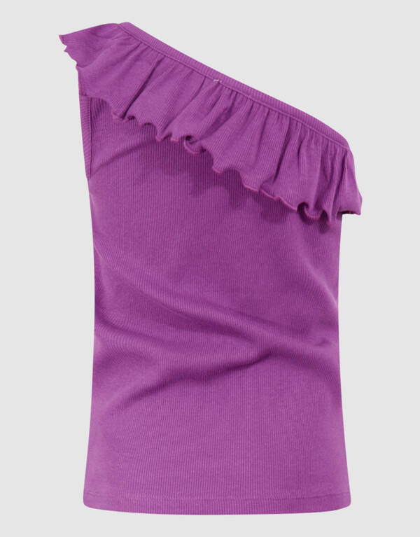 Ein-Schulter-Rüschen-Top Lila SHOEBY GIRLS