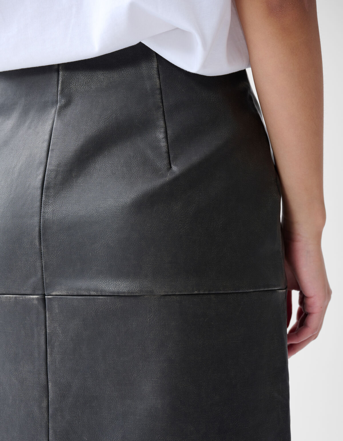 Gewaschener Midirock Dunkelgrau SHOEBY WOMEN