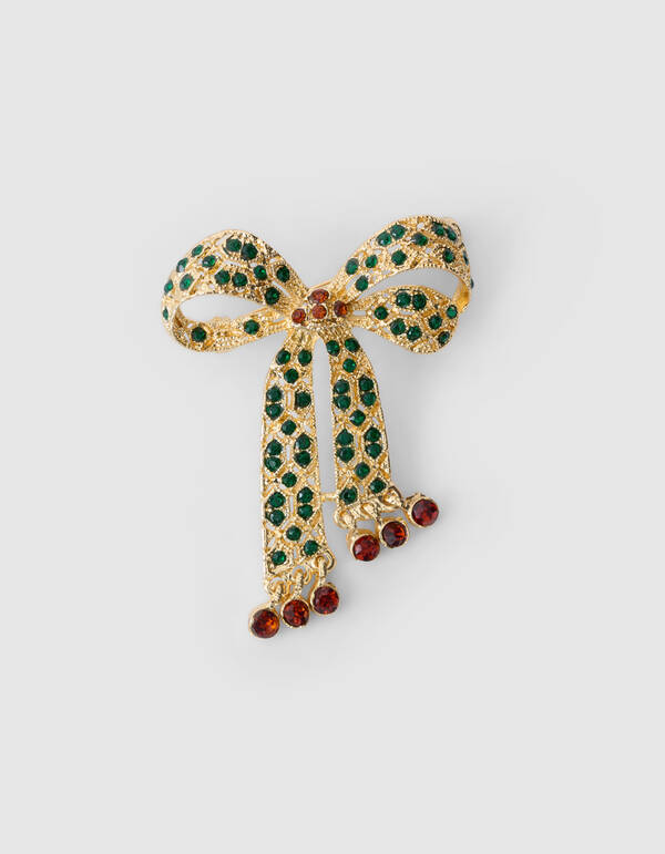 Strass Schleife Brosche Gold SHOEBY ACCESSOIRES