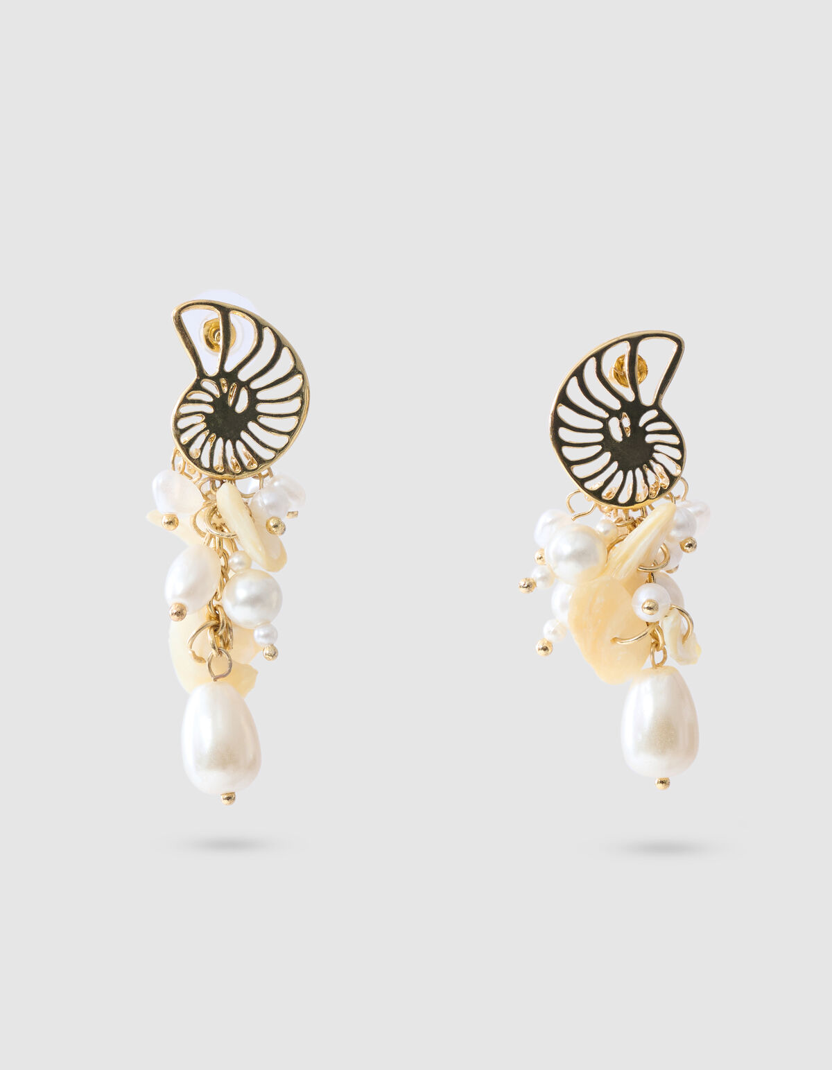 Muschel-Ohrringe Gold SHOEBY ACCESSOIRES