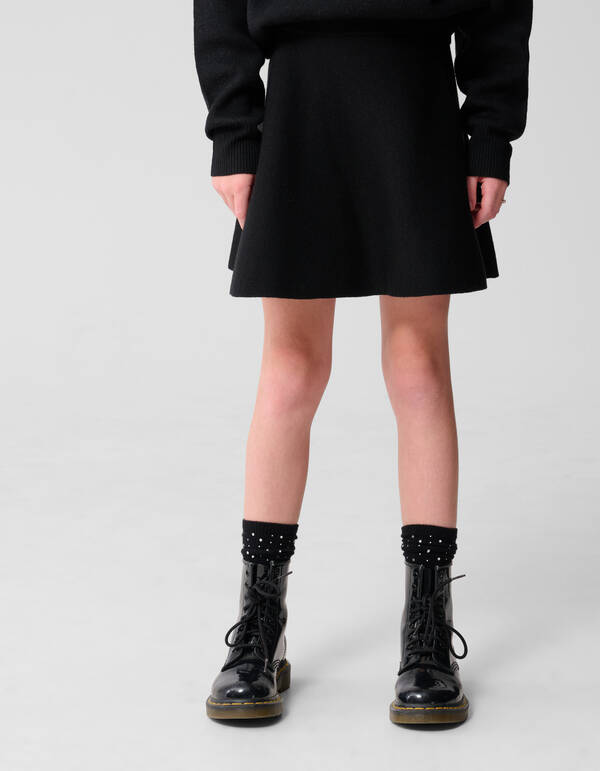 Strick-Minirock Schwarz SHOEBY GIRLS