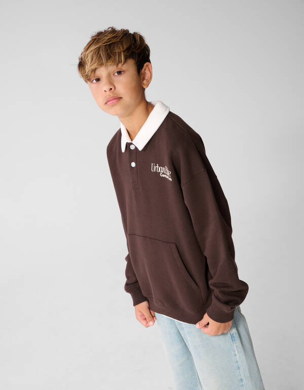 Pocket Polo Sweater Dunkelbraun SHOEBY BOYS