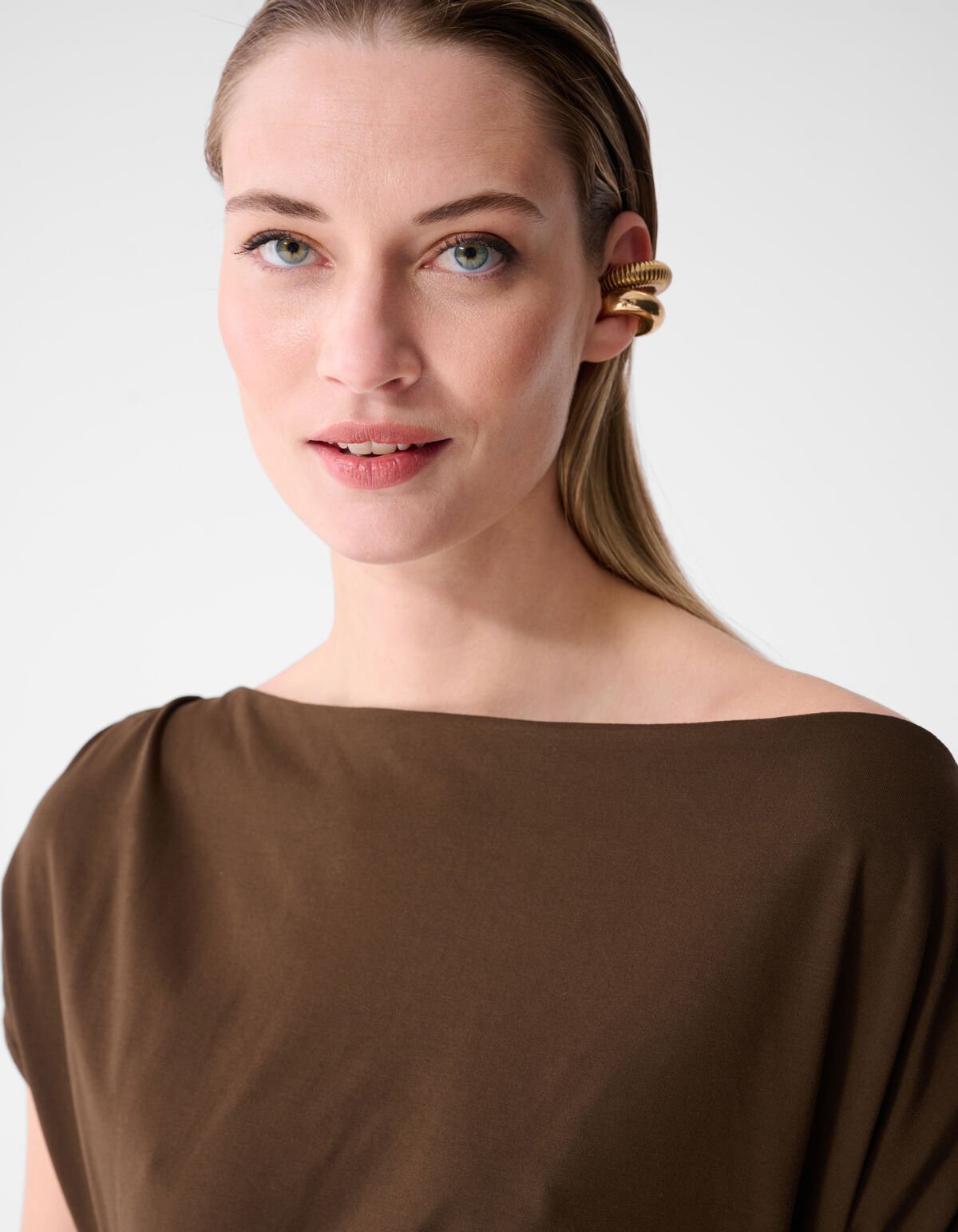 Drapierte Maxikleid Braun von Fred SHOEBY WOMEN