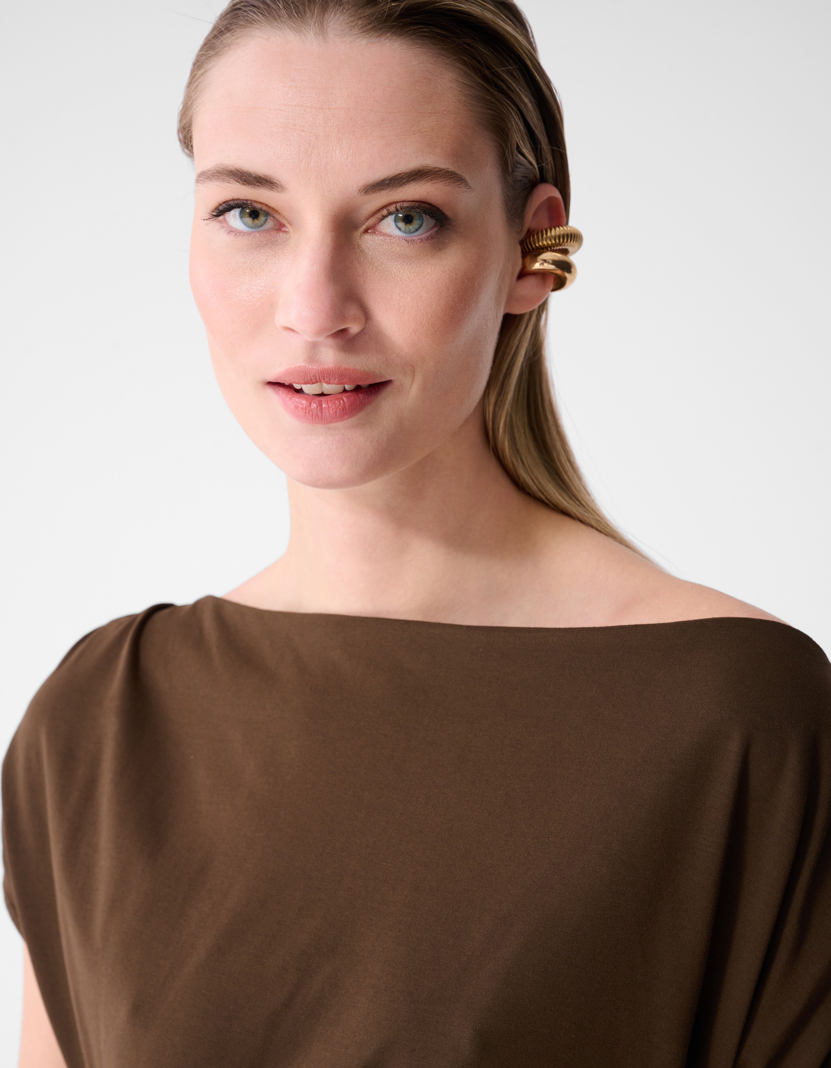 Drapierte Maxikleid Braun von Fred SHOEBY WOMEN