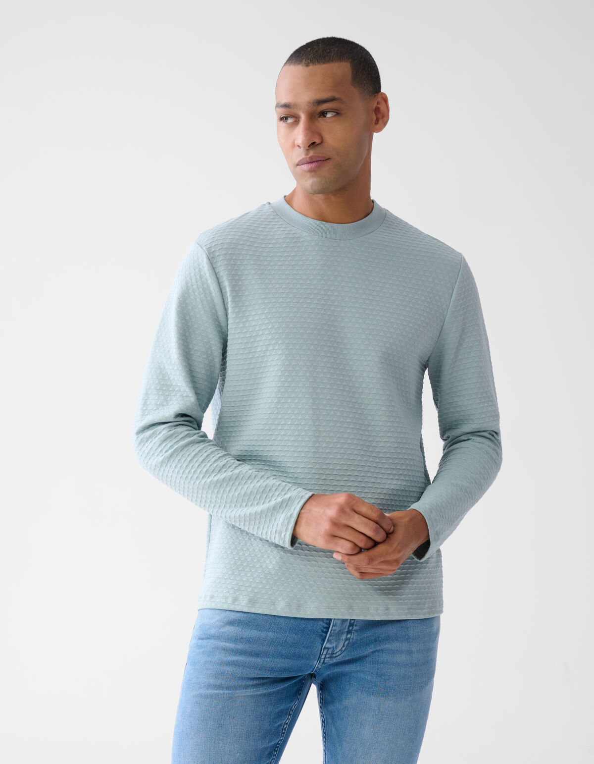 Struktur Langarmshirt Hellgrün SHOEBY MEN