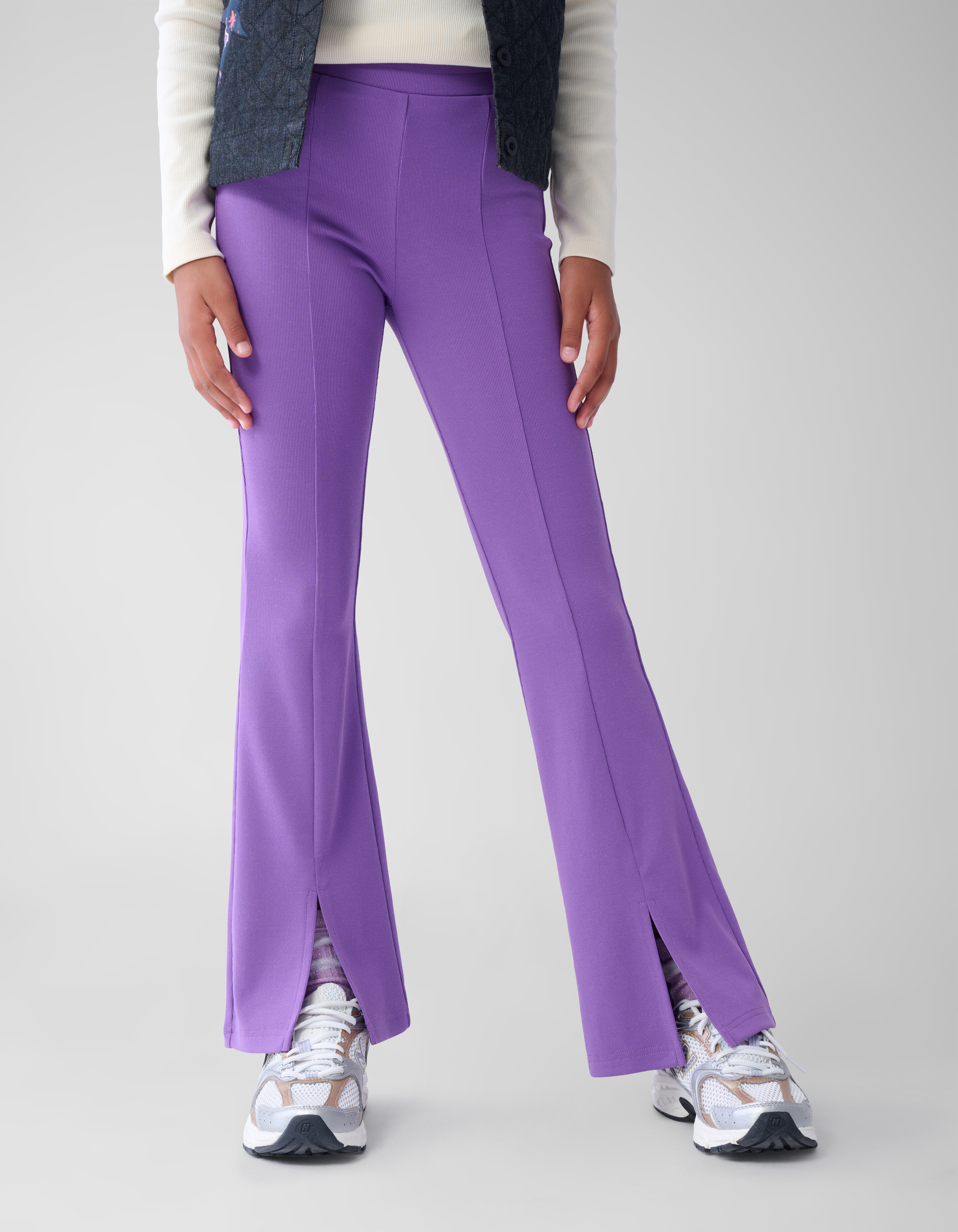 Ausgestellte Rippen-Leggings Lila SHOEBY GIRLS