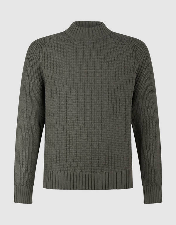 Struktur Strickpullover Dunkelgrün SHOEBY MEN
