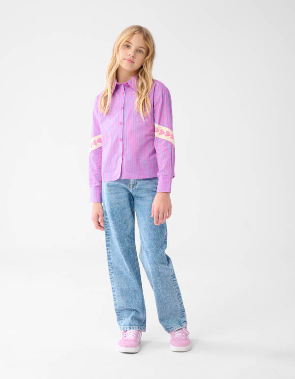 Strass Straight Fit Jeans Blau SHOEBY GIRLS