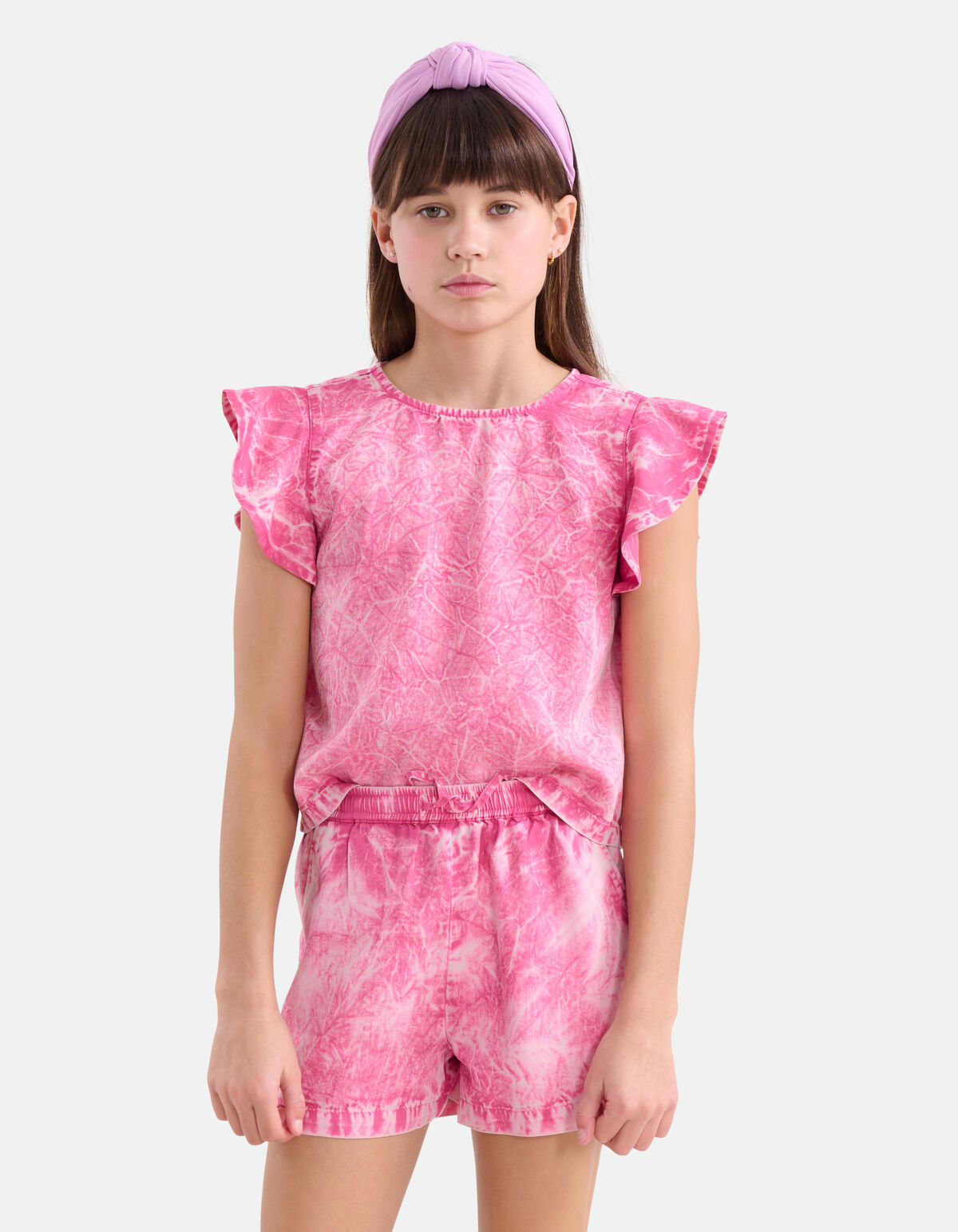 Washed Tencel Top Roze SHOEBY GIRLS