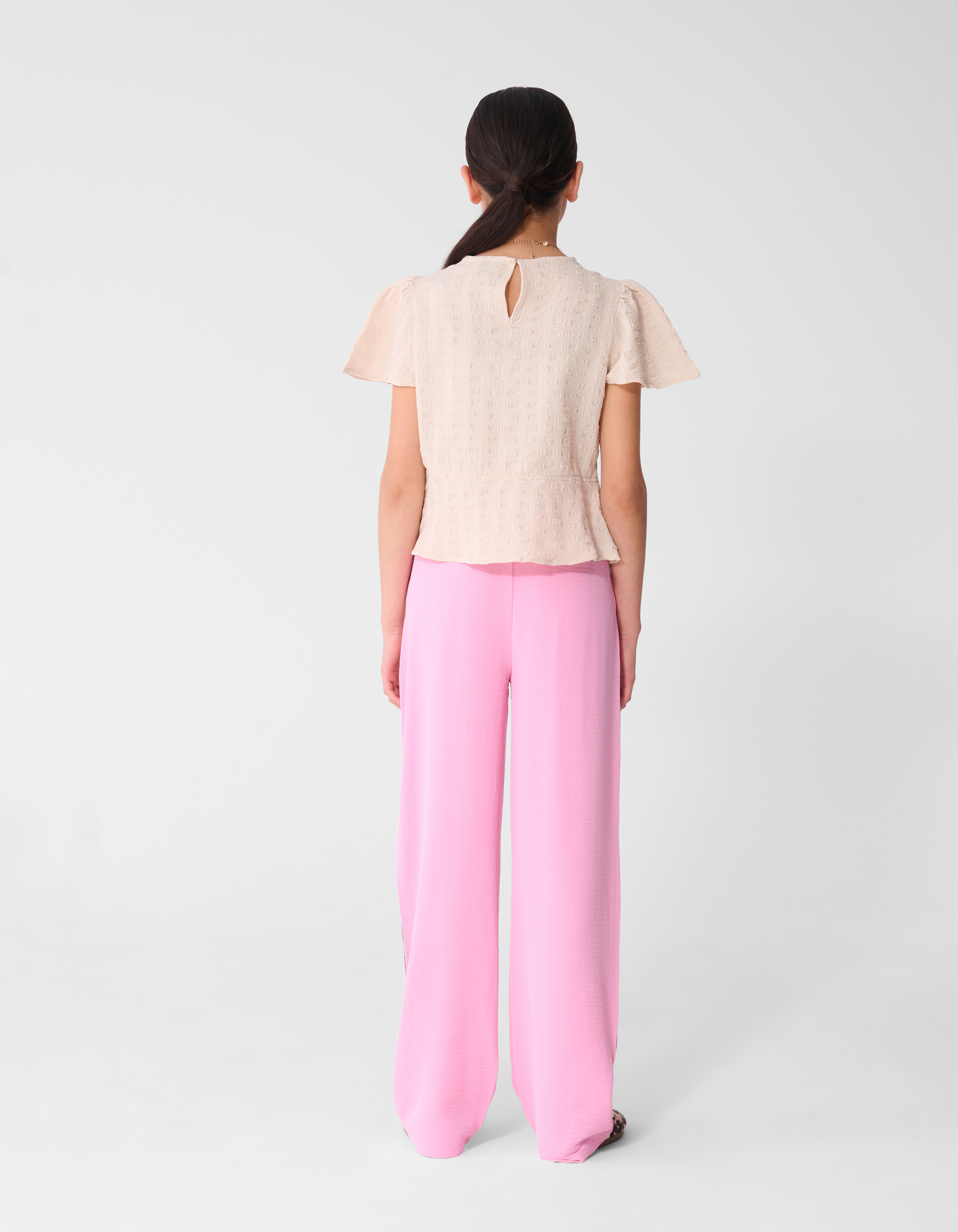 Ger&uuml;schtes Peplum-Top in Sand SHOEBY GIRLS