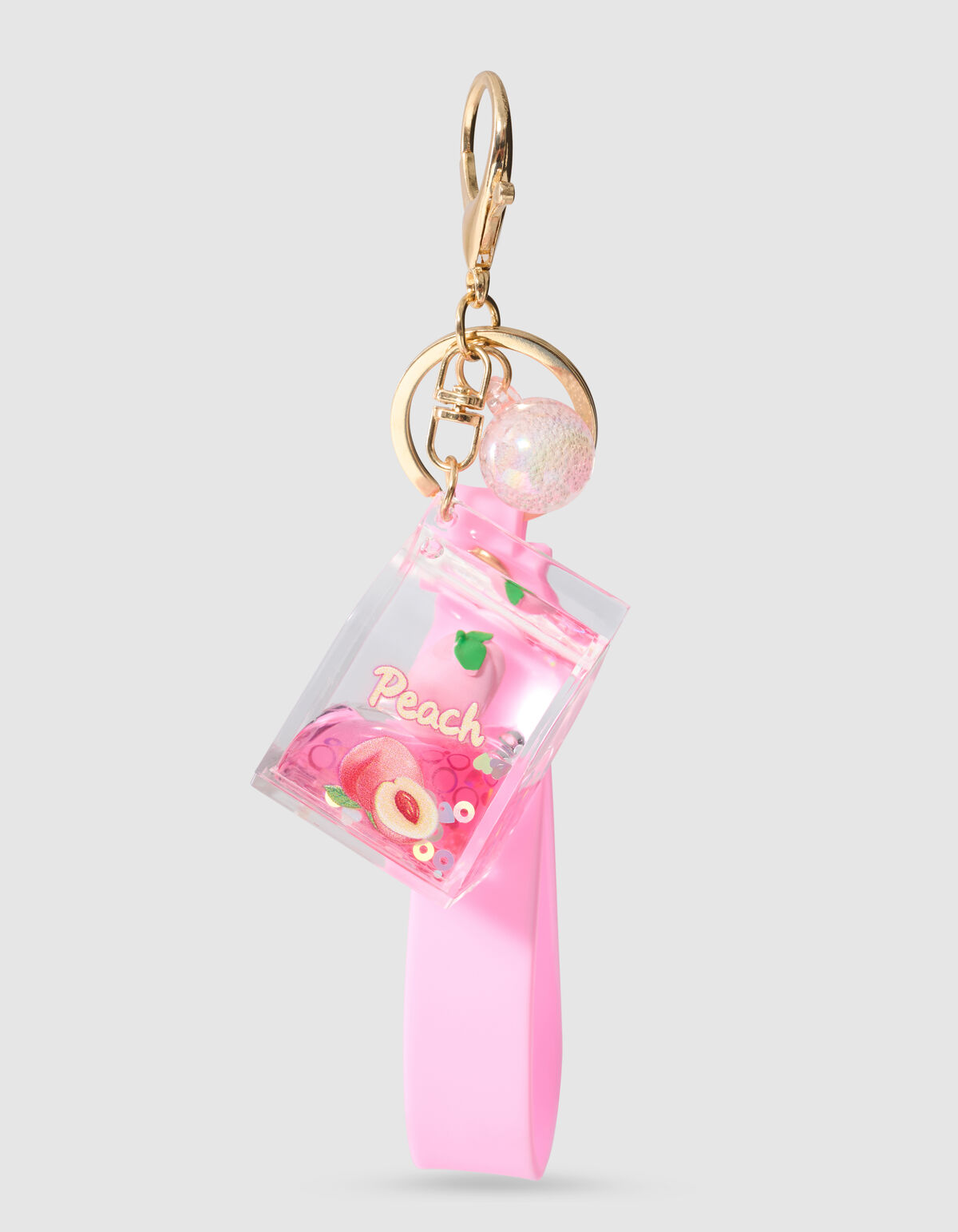 Pfirsich Liquid Schl&uuml;sselanh&auml;nger Rosa SHOEBY ACCESSOIRES