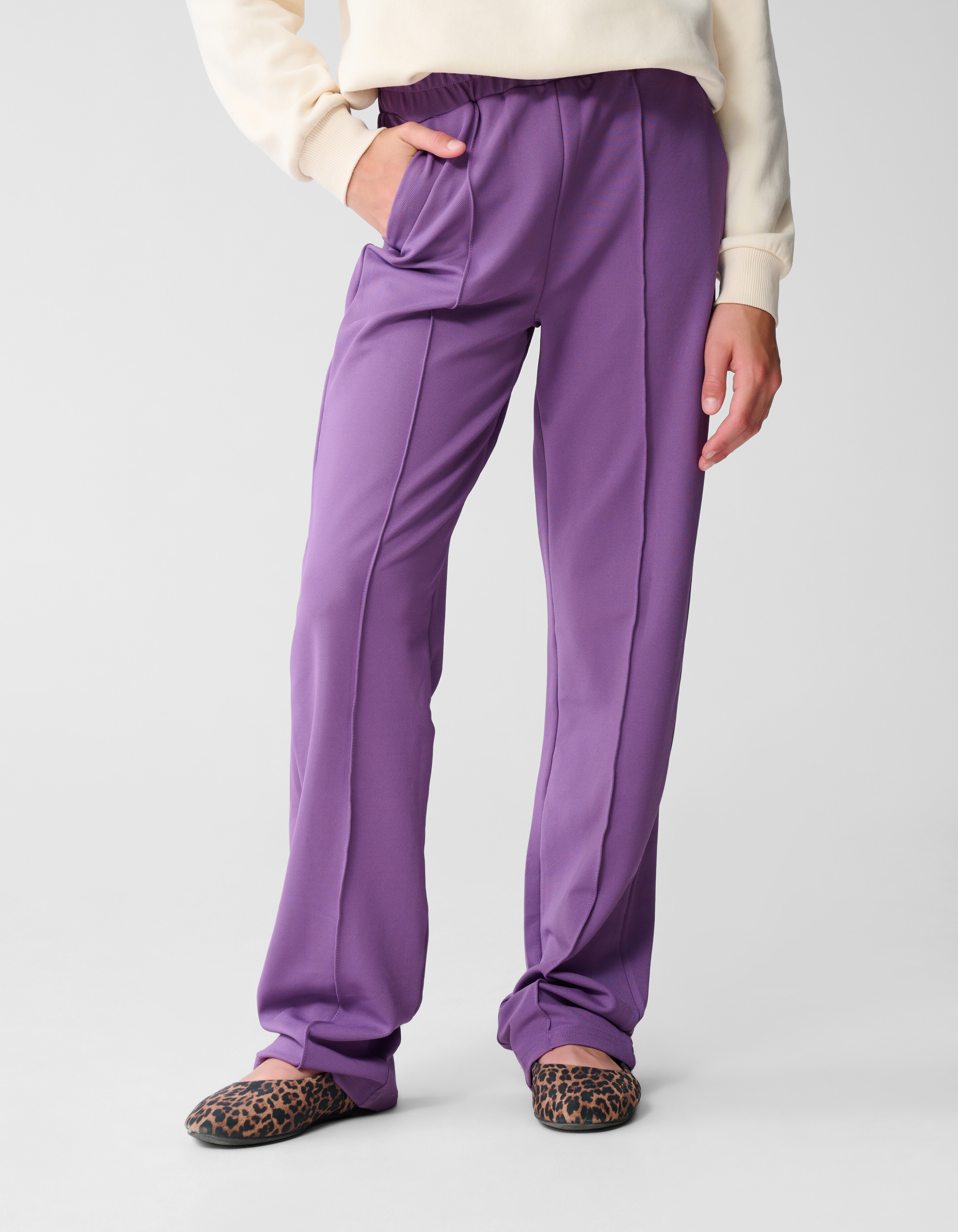 Basis Wide Leg Broek Paars SHOEBY GIRLS