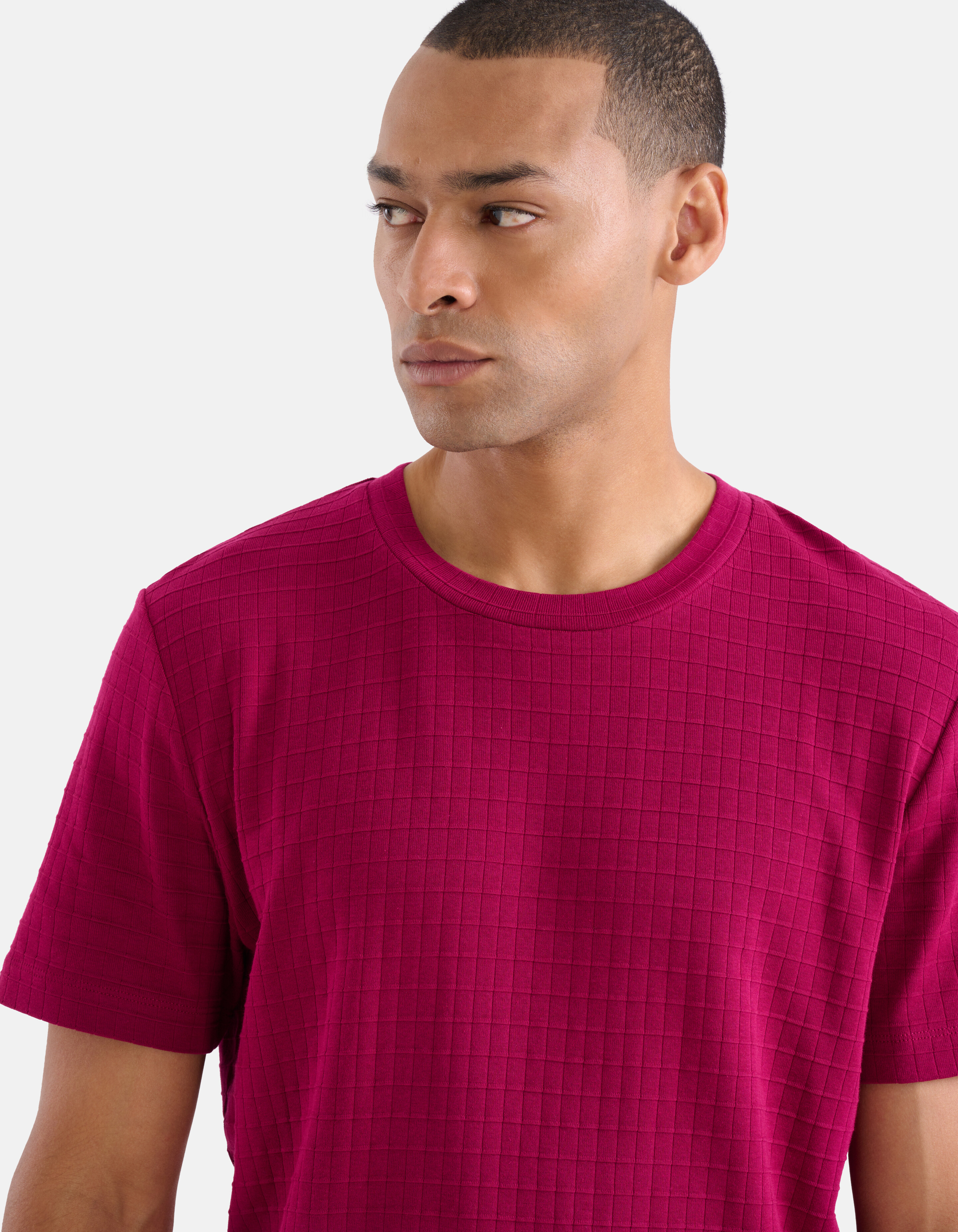 Struktur-T-Shirt Fuchsia SHOEBY MEN