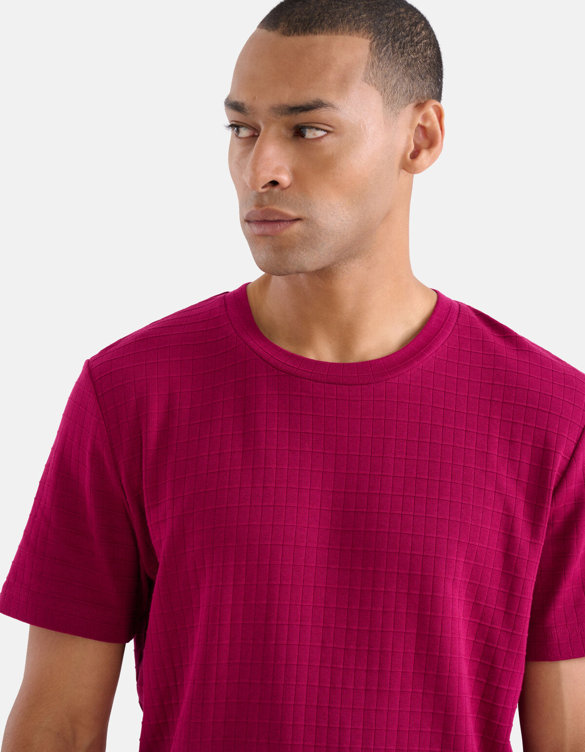 Struktur-T-Shirt Fuchsia SHOEBY MEN