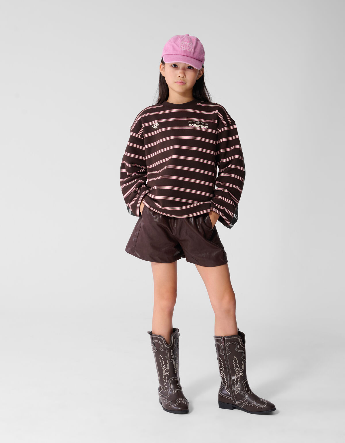Vegane Ledershorts dunkelbraun SHOEBY GIRLS