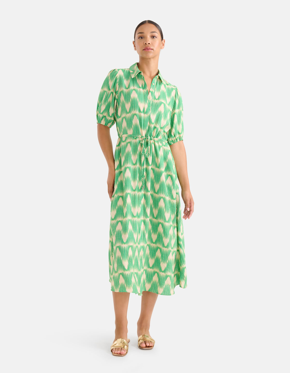 Graphic Print Kleid Grün SHOEBY WOMEN