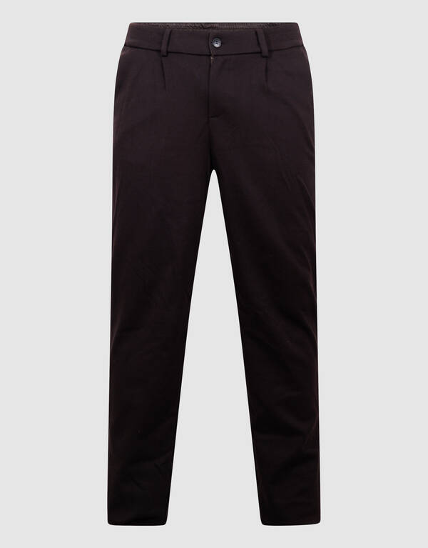 Struktur Regular Fit Hose Dunkelbraun SHOEBY MEN