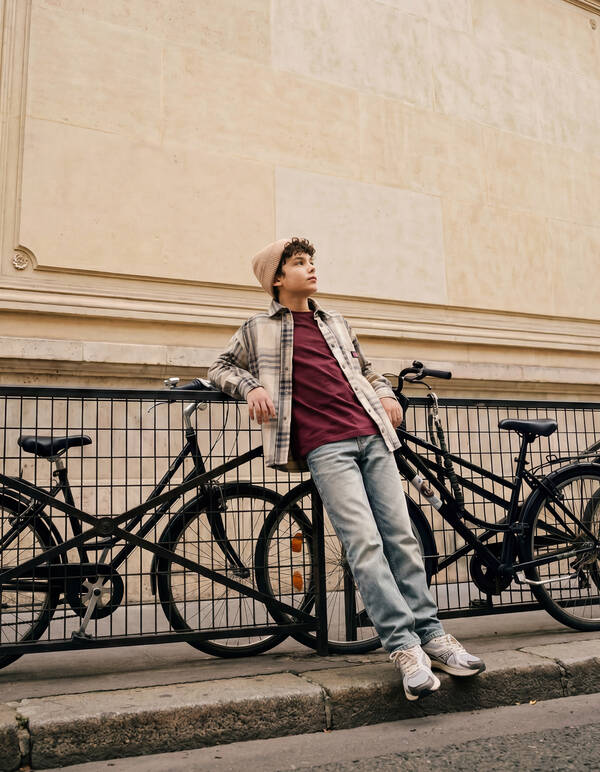 Destroyed Check Overshirt Off-White/Black SHOEBY BOYS