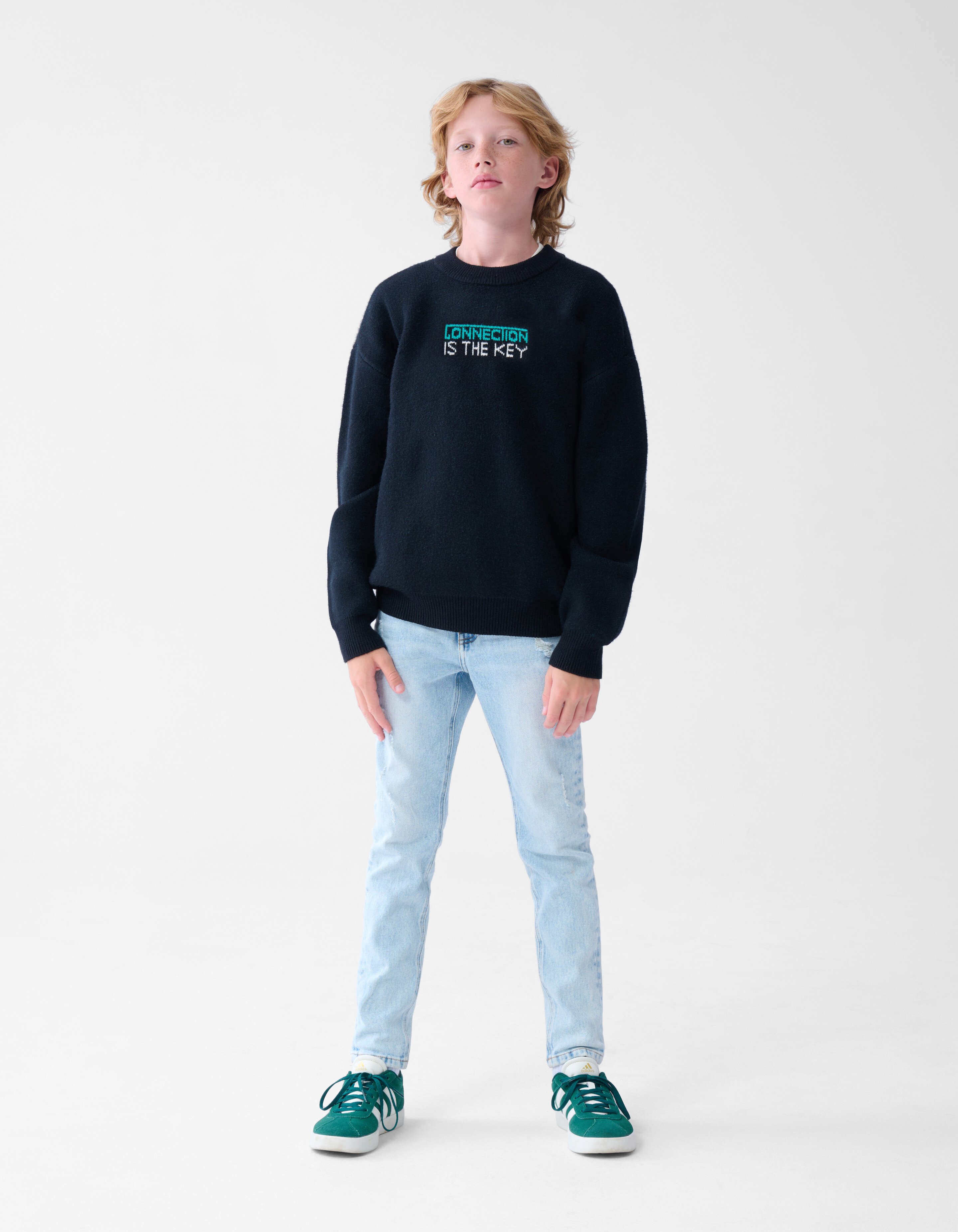 Textdruck Pullover Schwarz SHOEBY BOYS