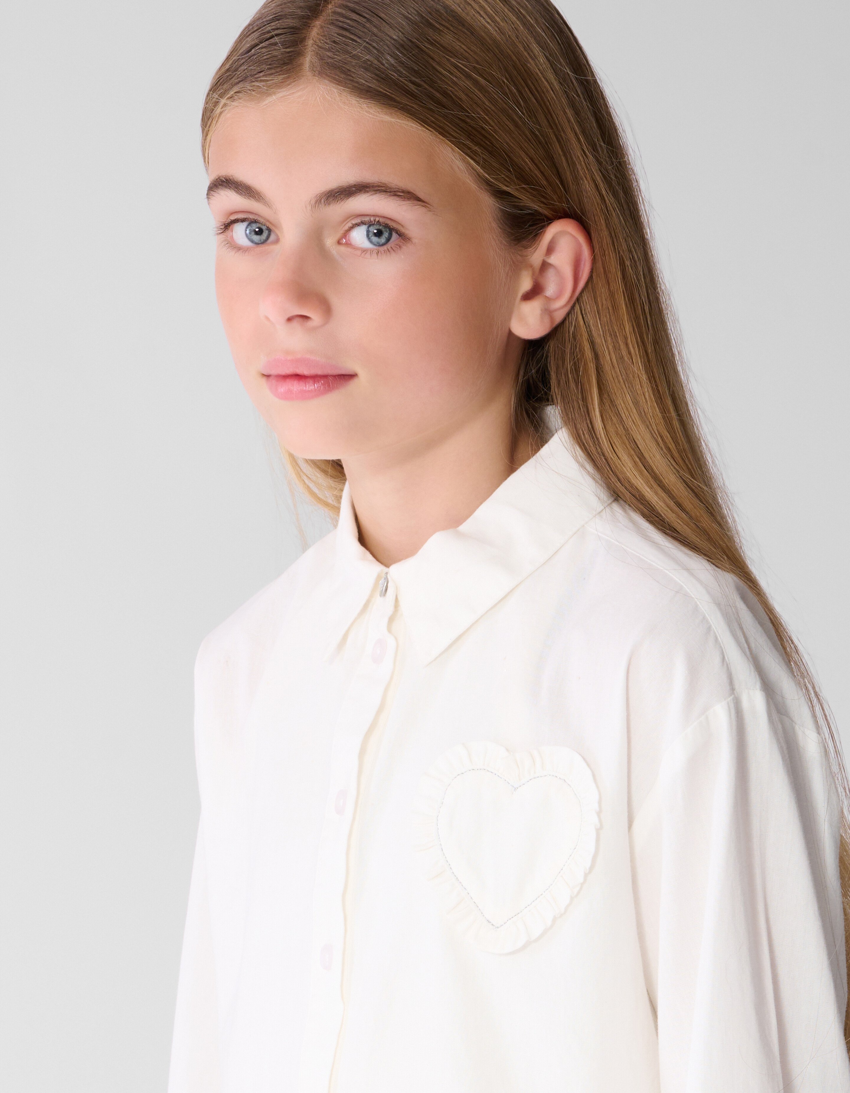 Peplum Herz Bluse Wei&szlig; SHOEBY GIRLS