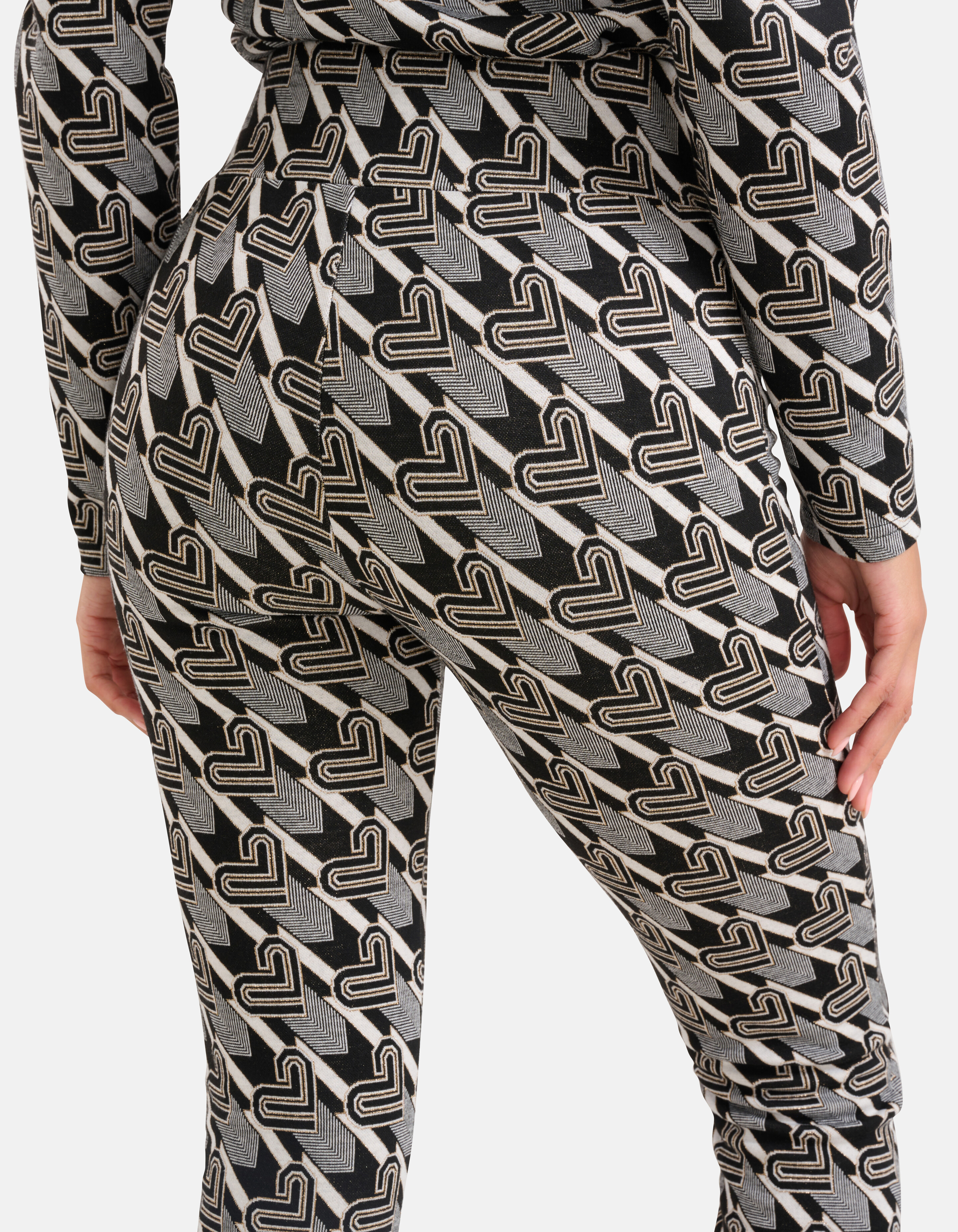 Monogramm-Leggings Schwarz/Weiß SHOEBY WOMEN