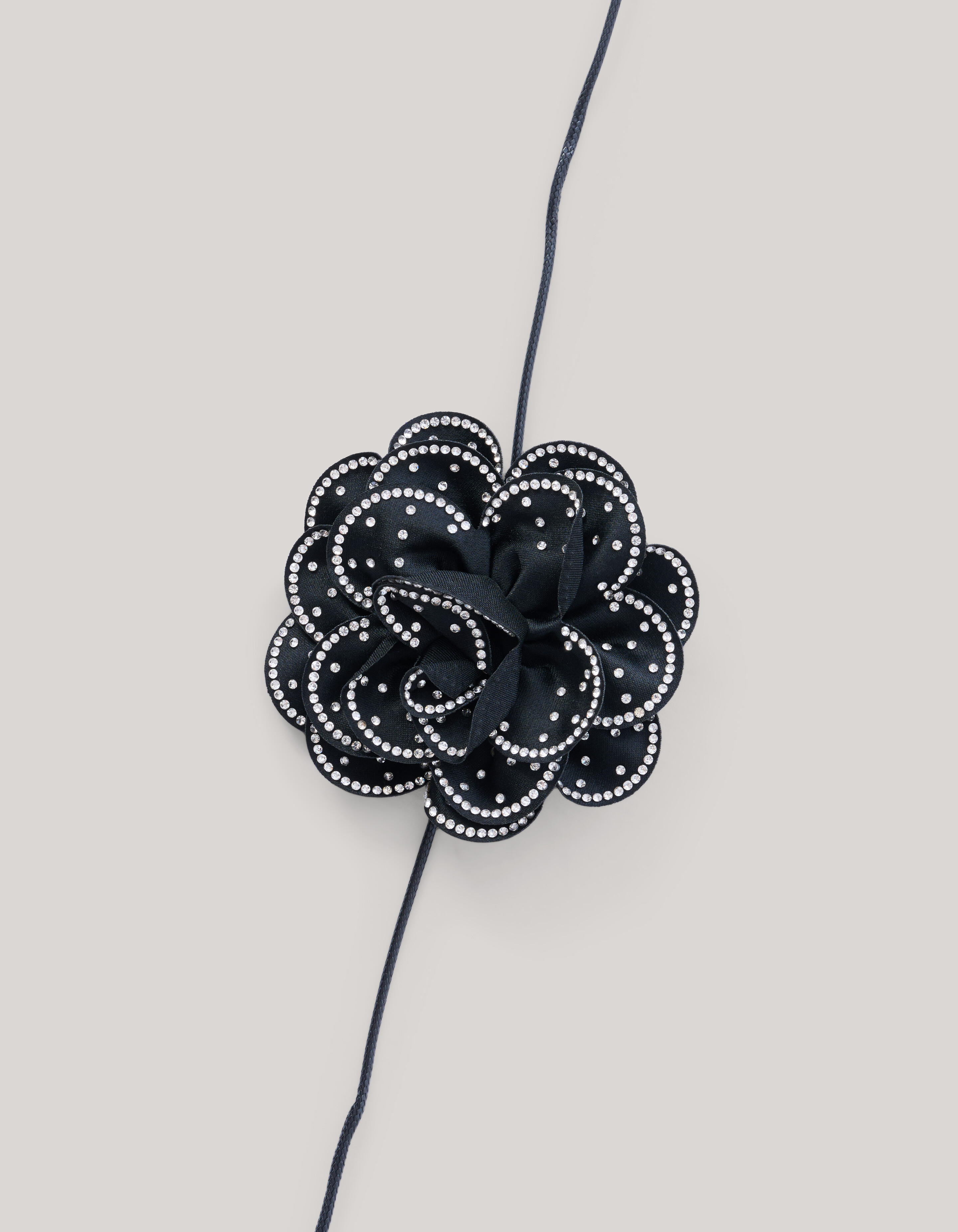 Strass Blume Halskette Schwarz By Lizzy SHOEBY ACCESSOIRES