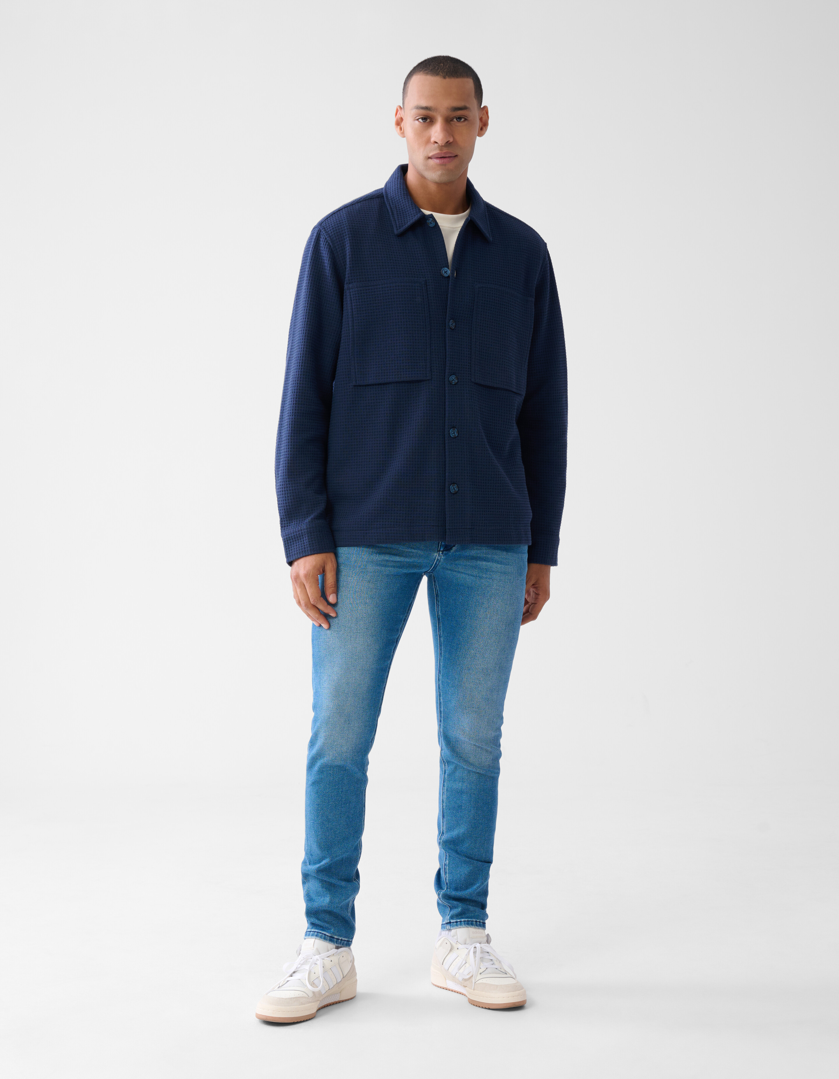 Struktur-Overshirt Dunkelblau SHOEBY MEN