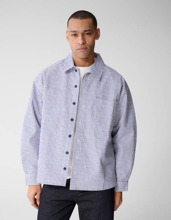 Pinstripe Overshirt Blau SHOEBY MEN