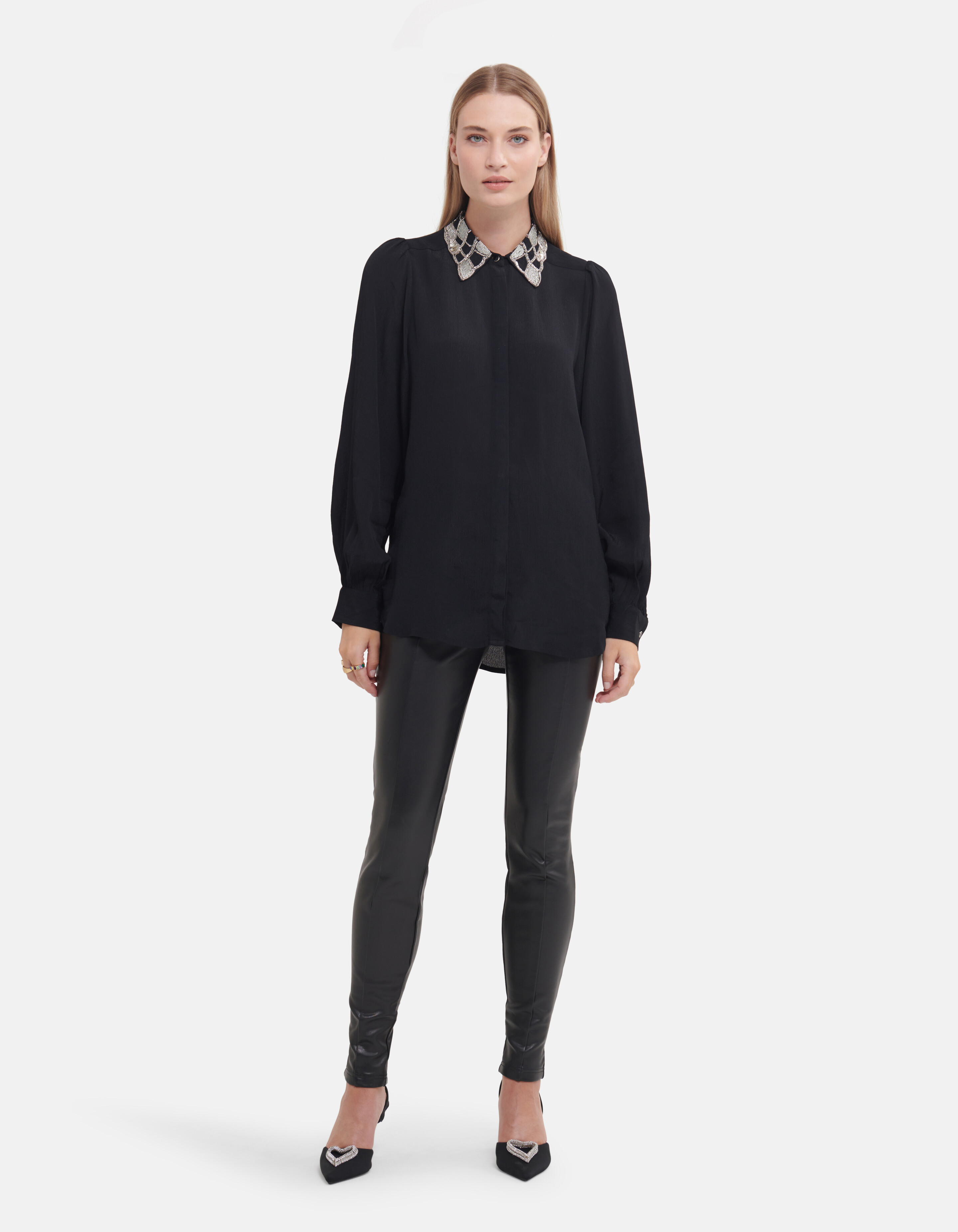 Bluse mit Kragen Schwarz von Fred SHOEBY WOMEN