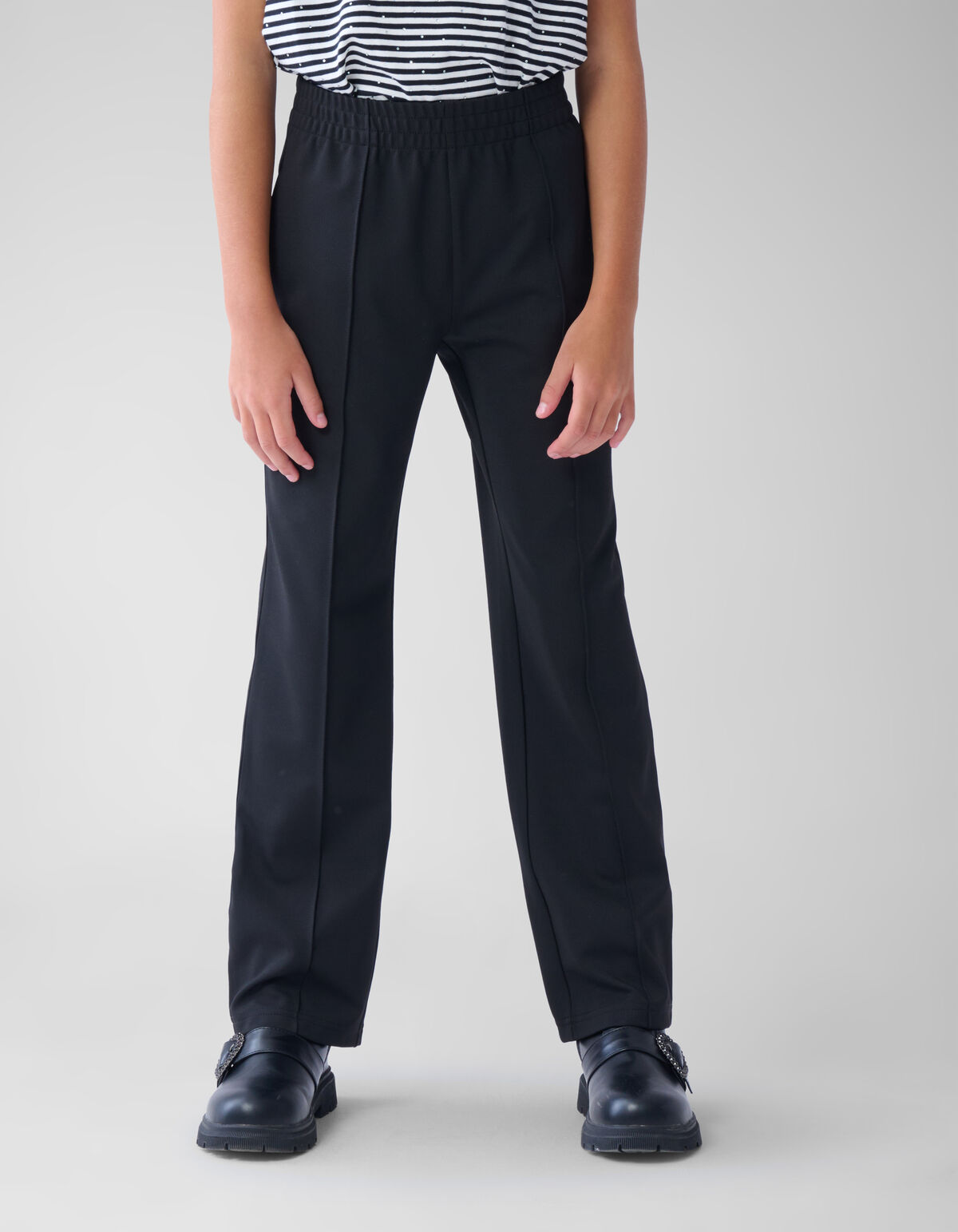 Basic Wide Leg Hose Schwarz SHOEBY GIRLS