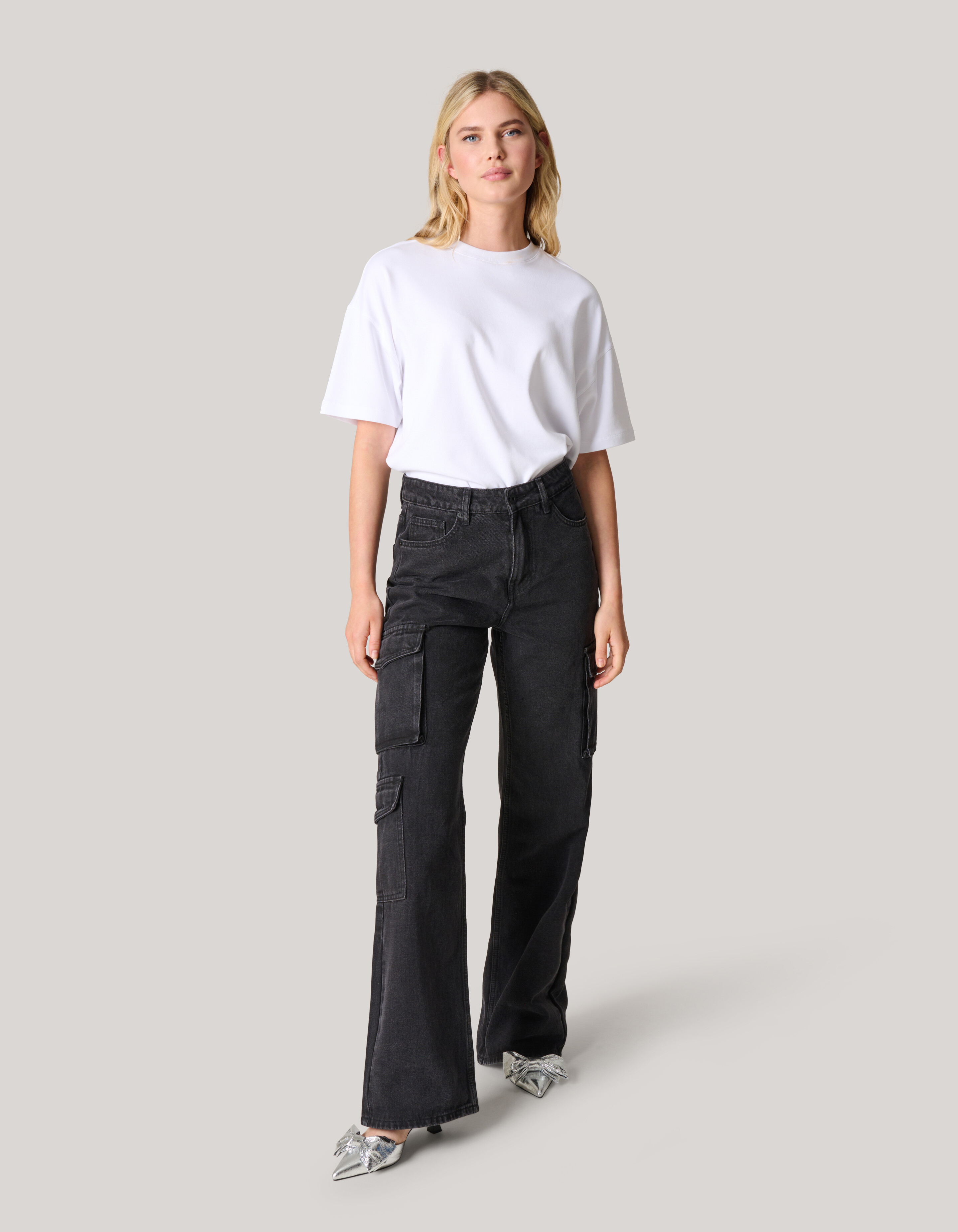 Cargo Denim Jeans Zwart L33 SHOEBY WOMEN