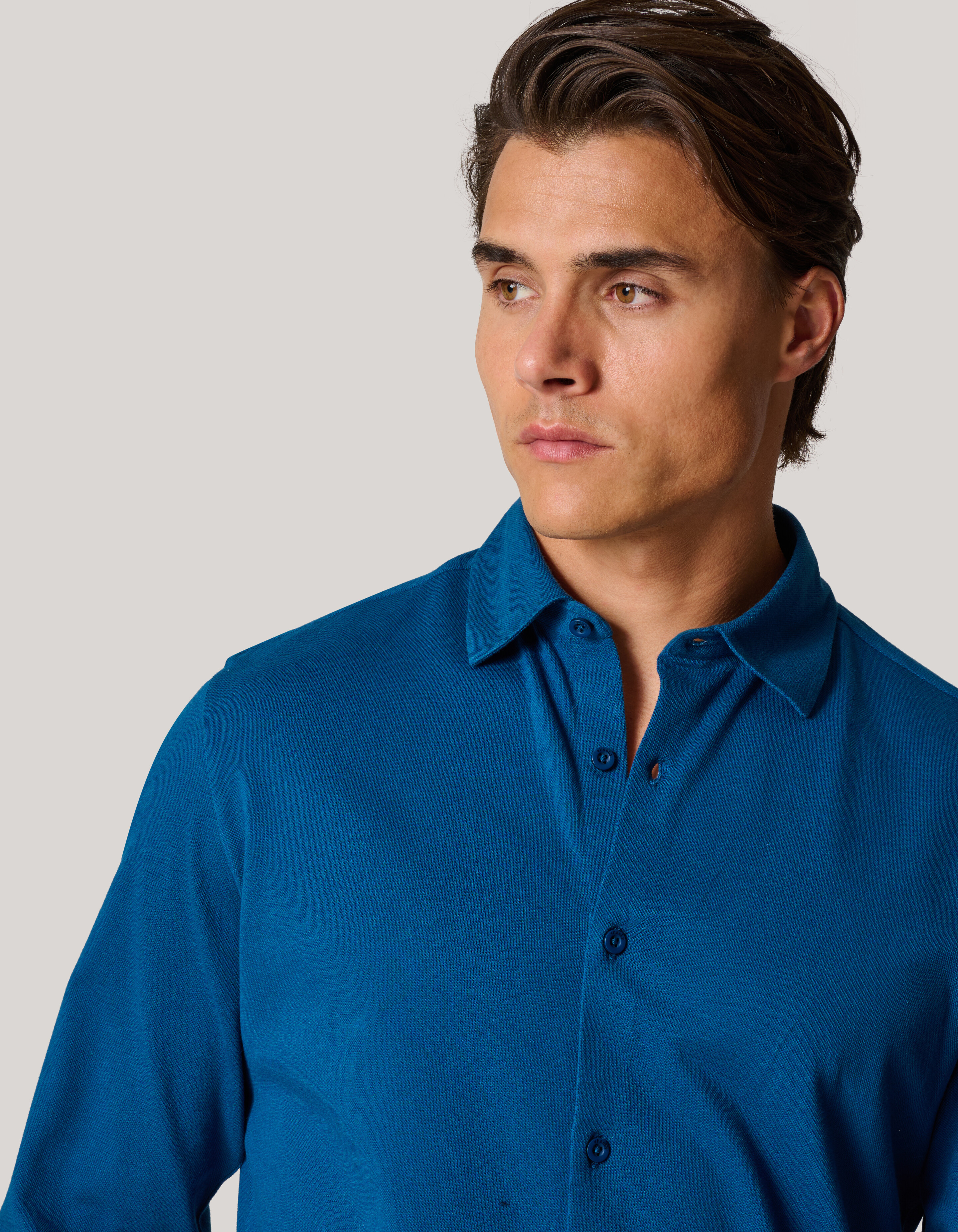 Pique Jersey Shirt Blau SHOEBY MEN