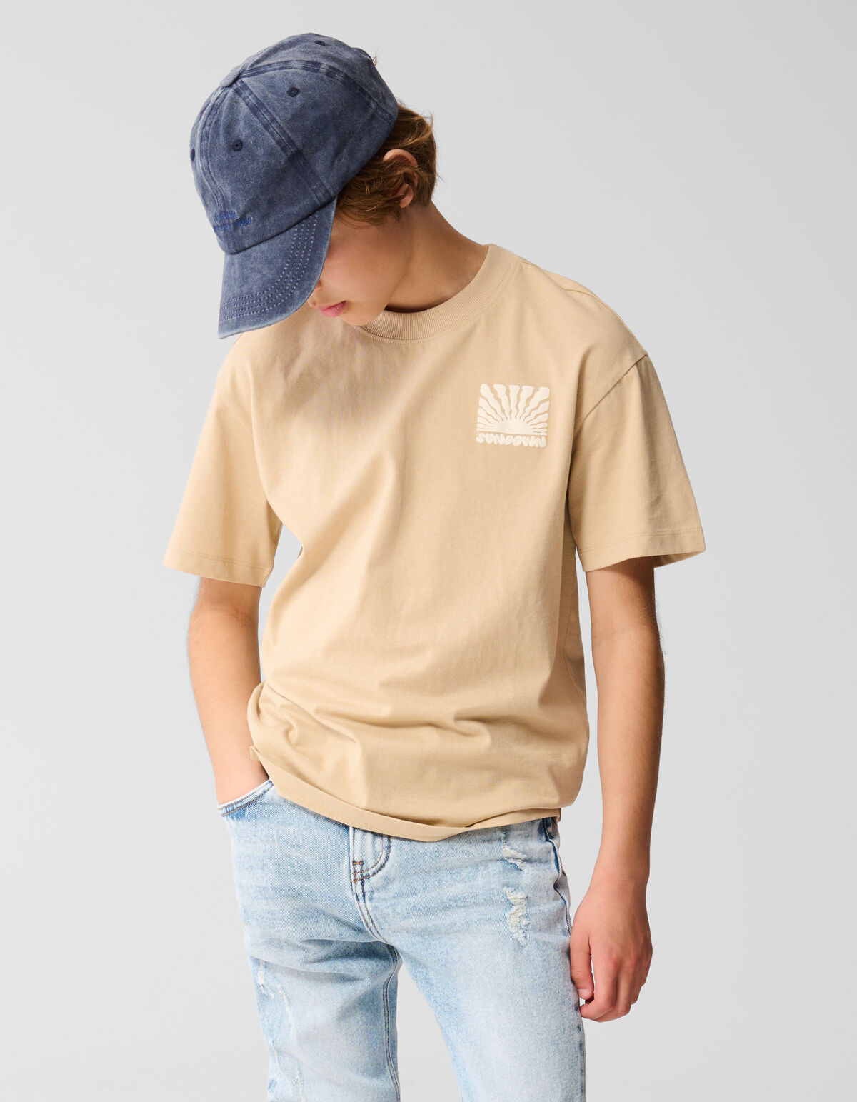 Sonne Kunstwerk T-shirt Beige SHOEBY BOYS