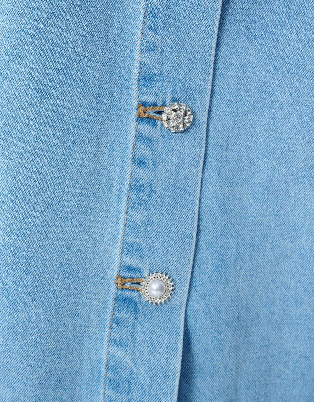 &Uuml;bergro&szlig;e Denim-Bluse gebleicht von Monica SHOEBY WOMEN