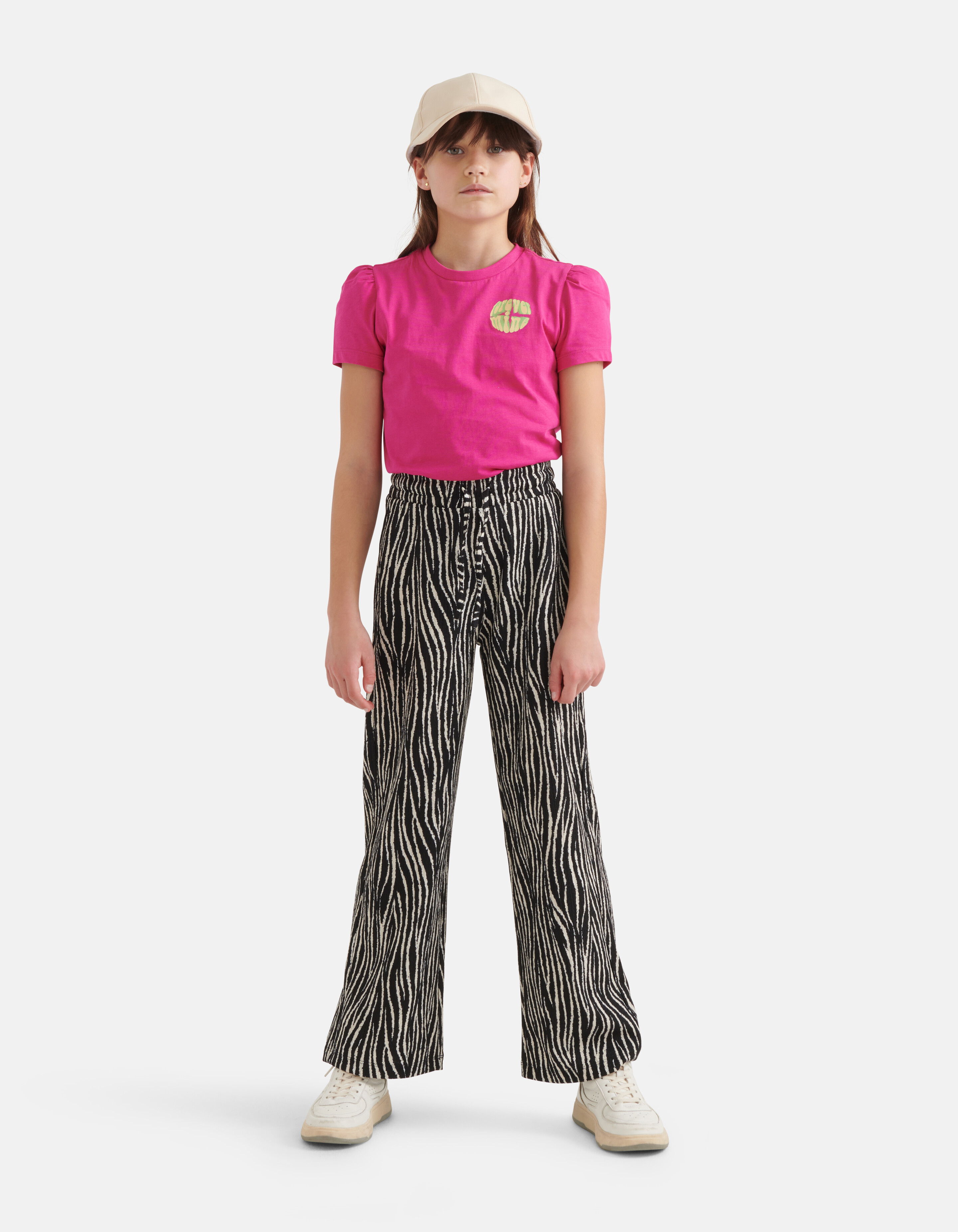 Crinkle Palazzo Hose mit Zebramuster Schwarz SHOEBY GIRLS
