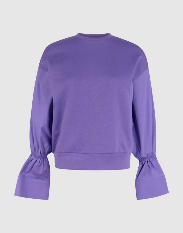 Pullover mit Popeline-Ärmeln Lila SHOEBY WOMEN