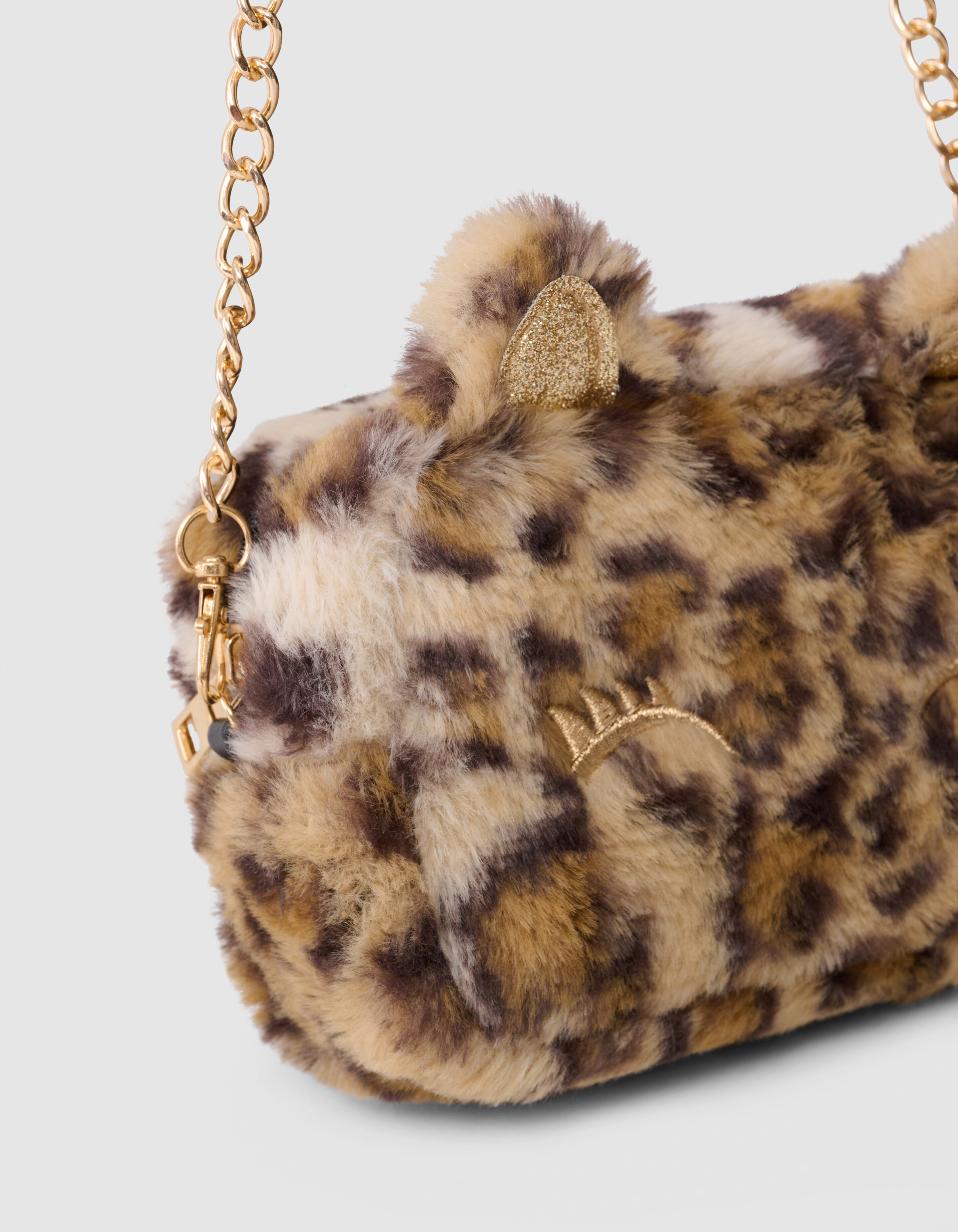 Leopard Glitter Tasche Hellbraun SHOEBY ACCESSOIRES