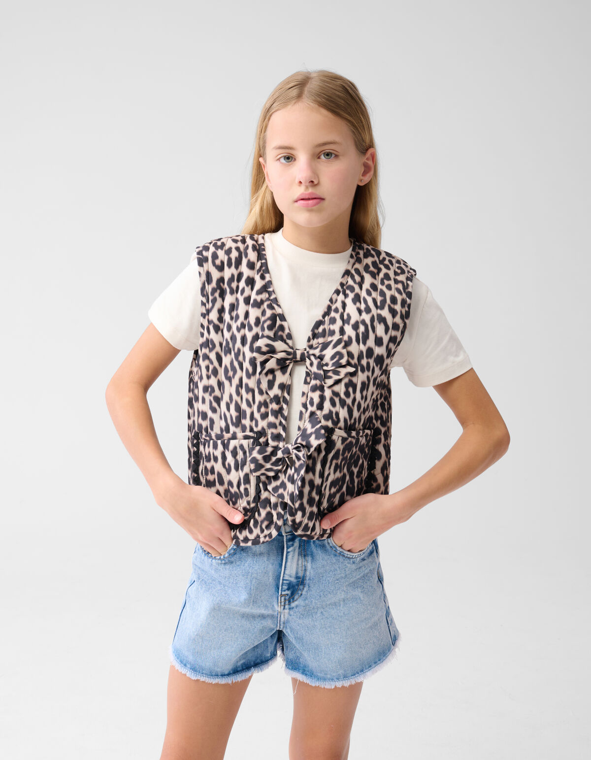 Leopard Printed Gilet Brown SHOEBY GIRLS